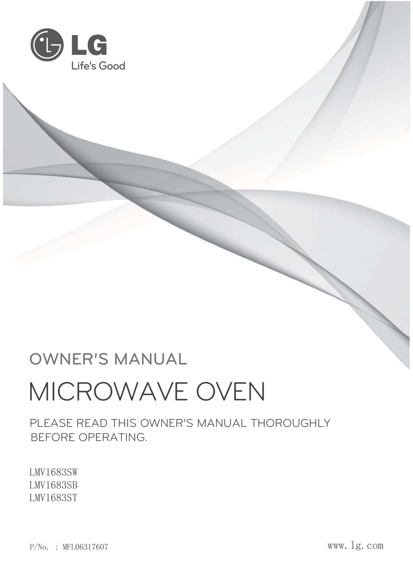 LG Electronics LMV1683ST Microwave Oven User Manual