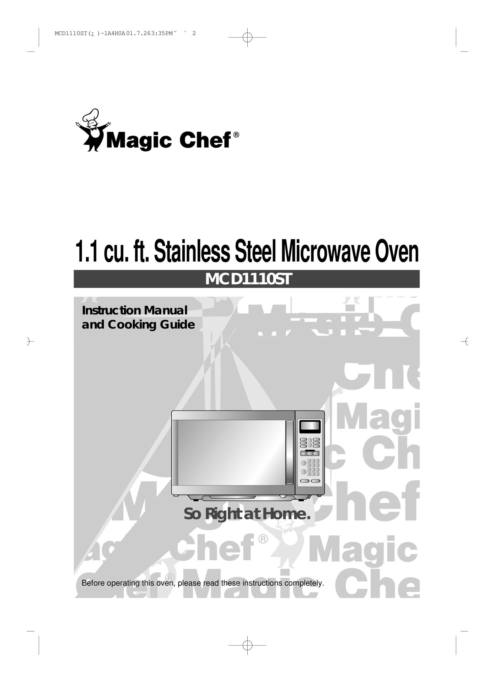 Magic Chef MCD1110ST Microwave Oven User Manual