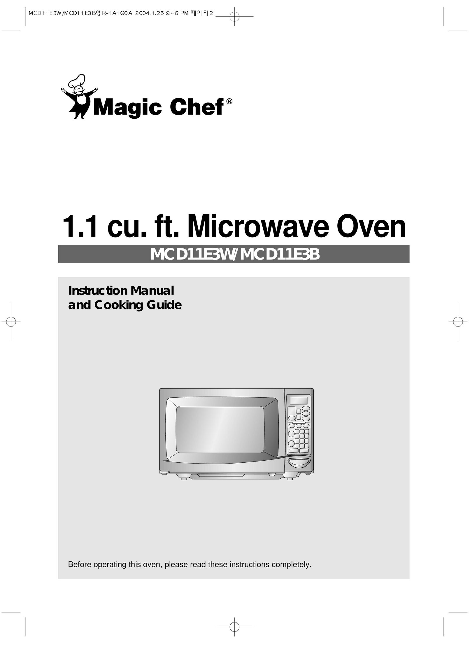 Magic Chef MCD11E3B Microwave Oven User Manual
