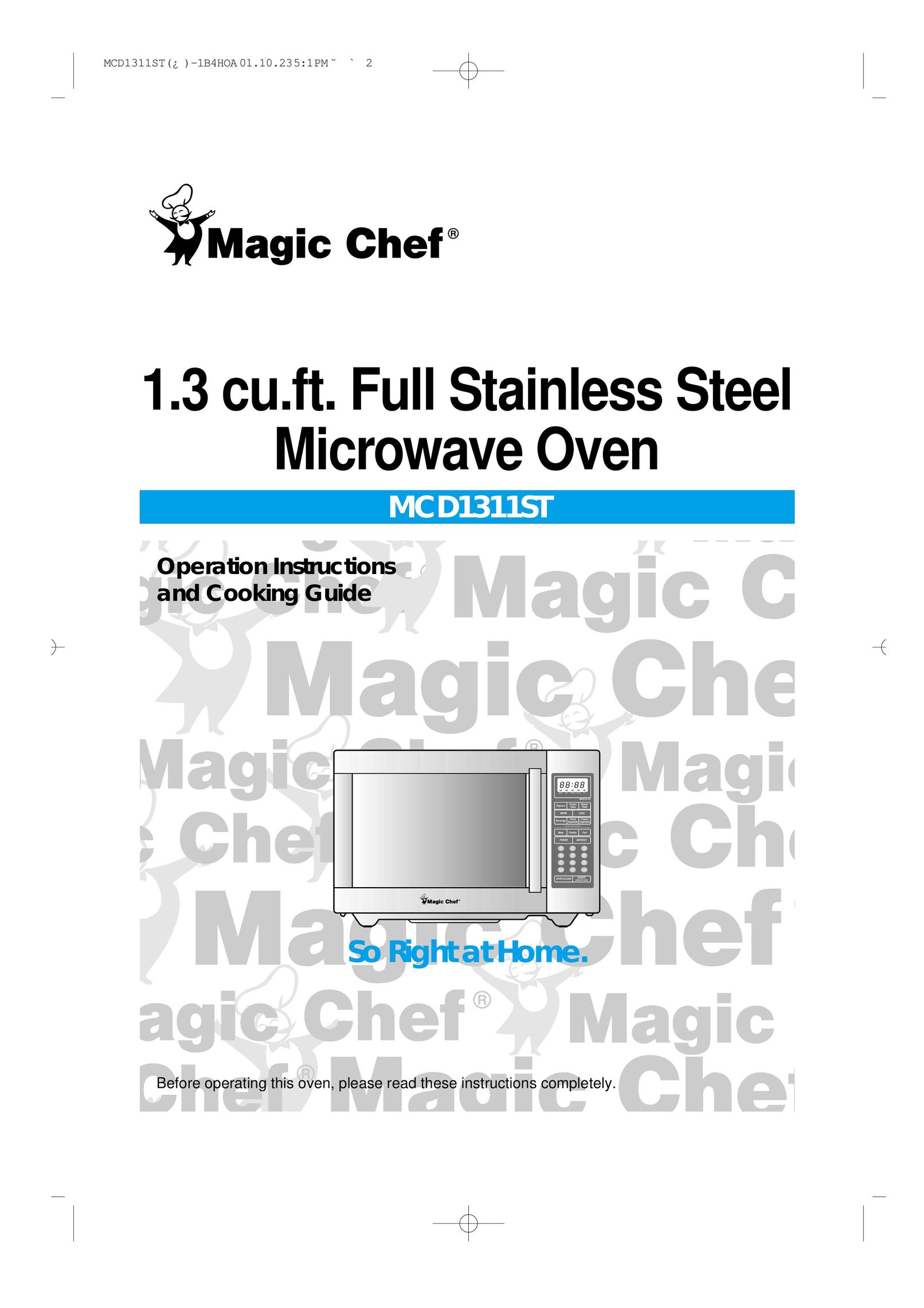 Magic Chef MCD1311ST Microwave Oven User Manual
