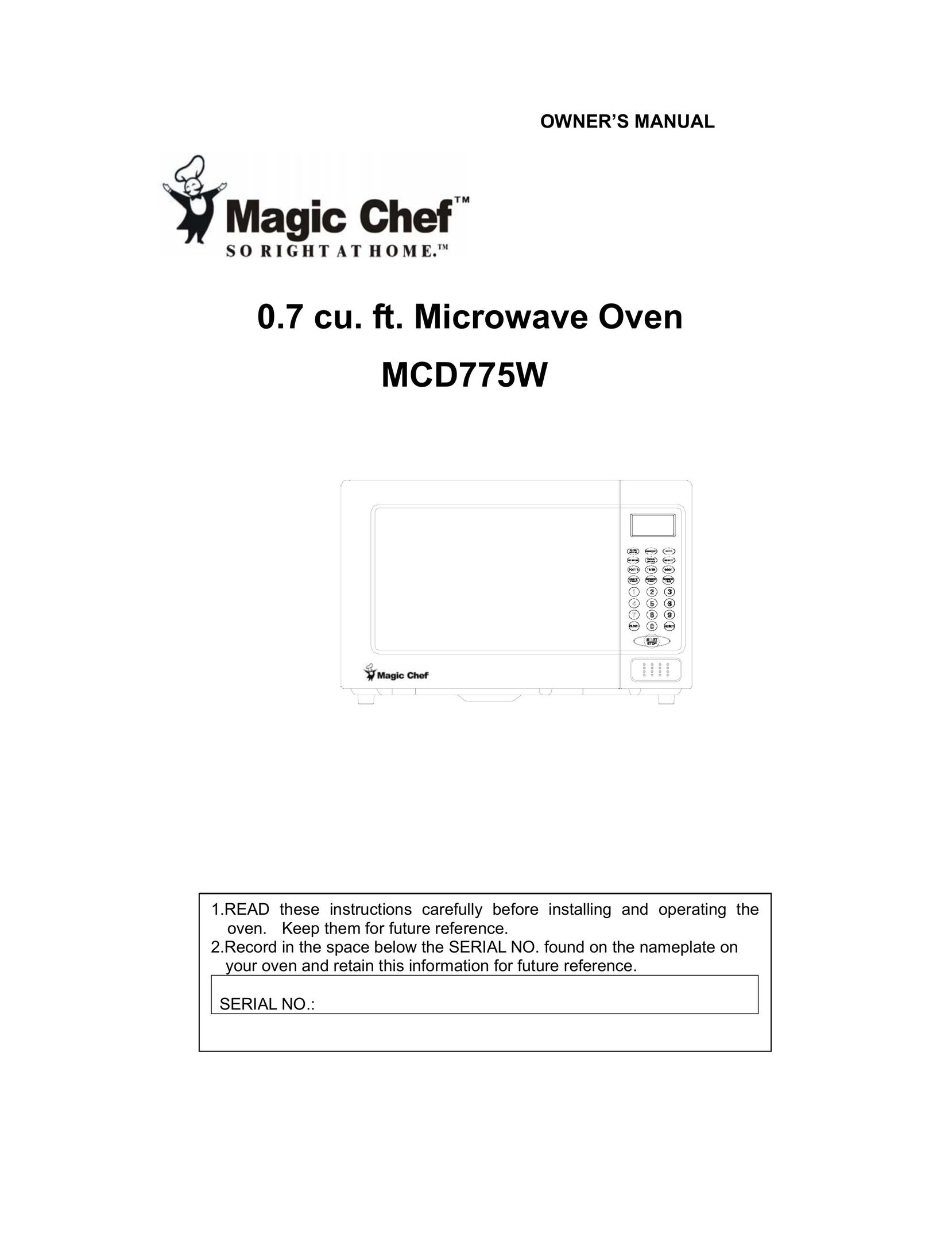 Magic Chef MCD775W Microwave Oven User Manual