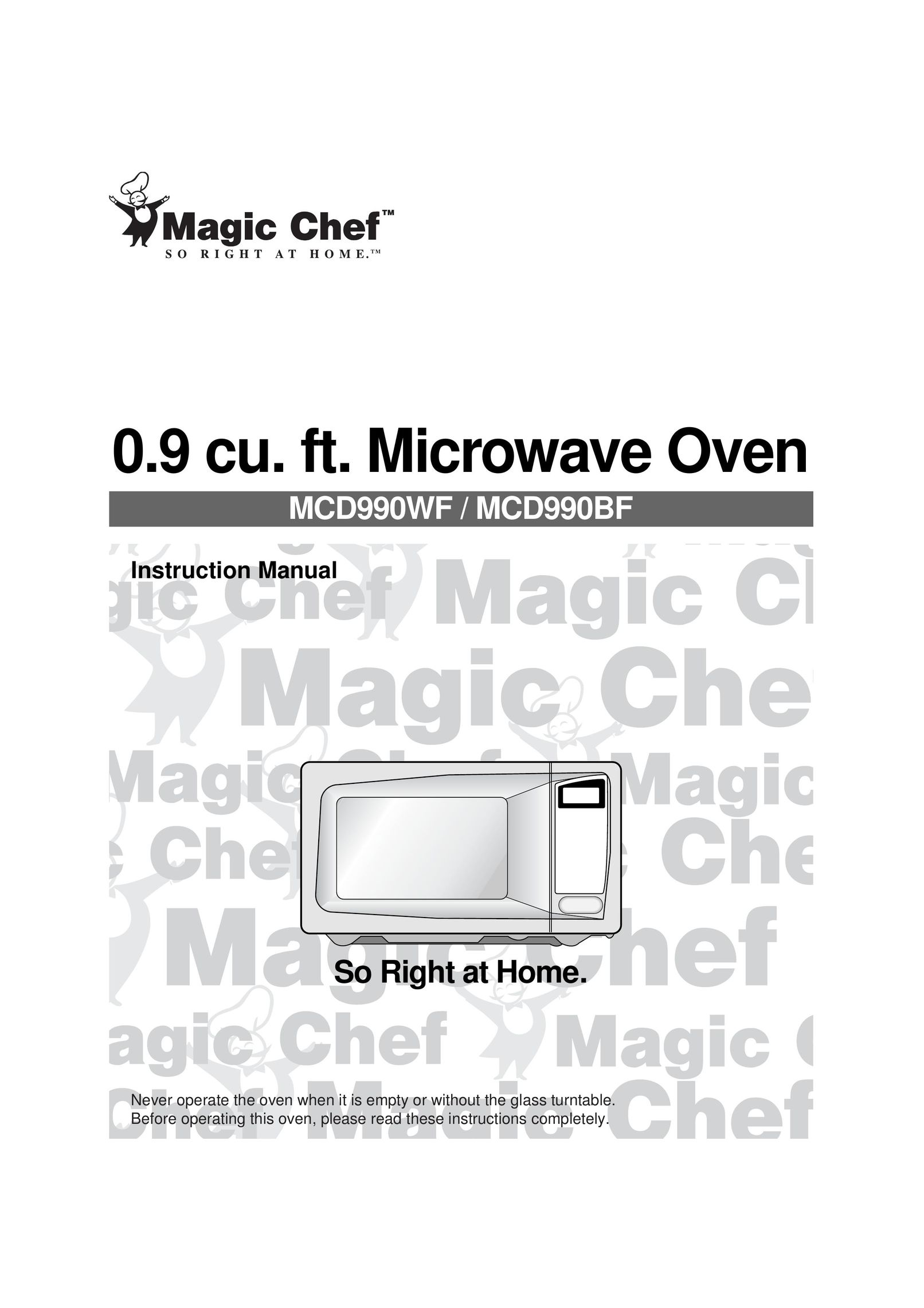 Magic Chef MCD990BF Microwave Oven User Manual