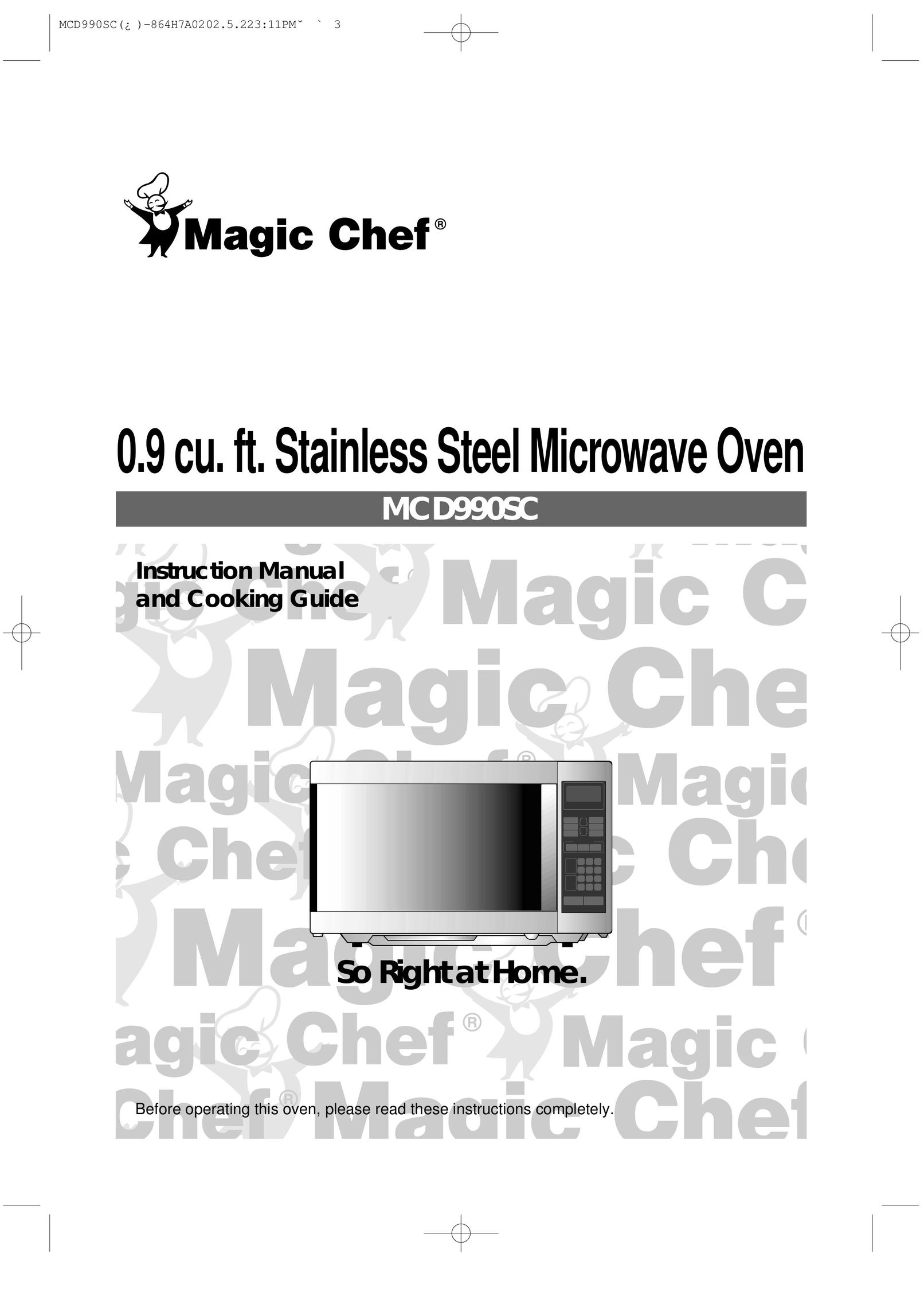 Magic Chef MCD990SC Microwave Oven User Manual
