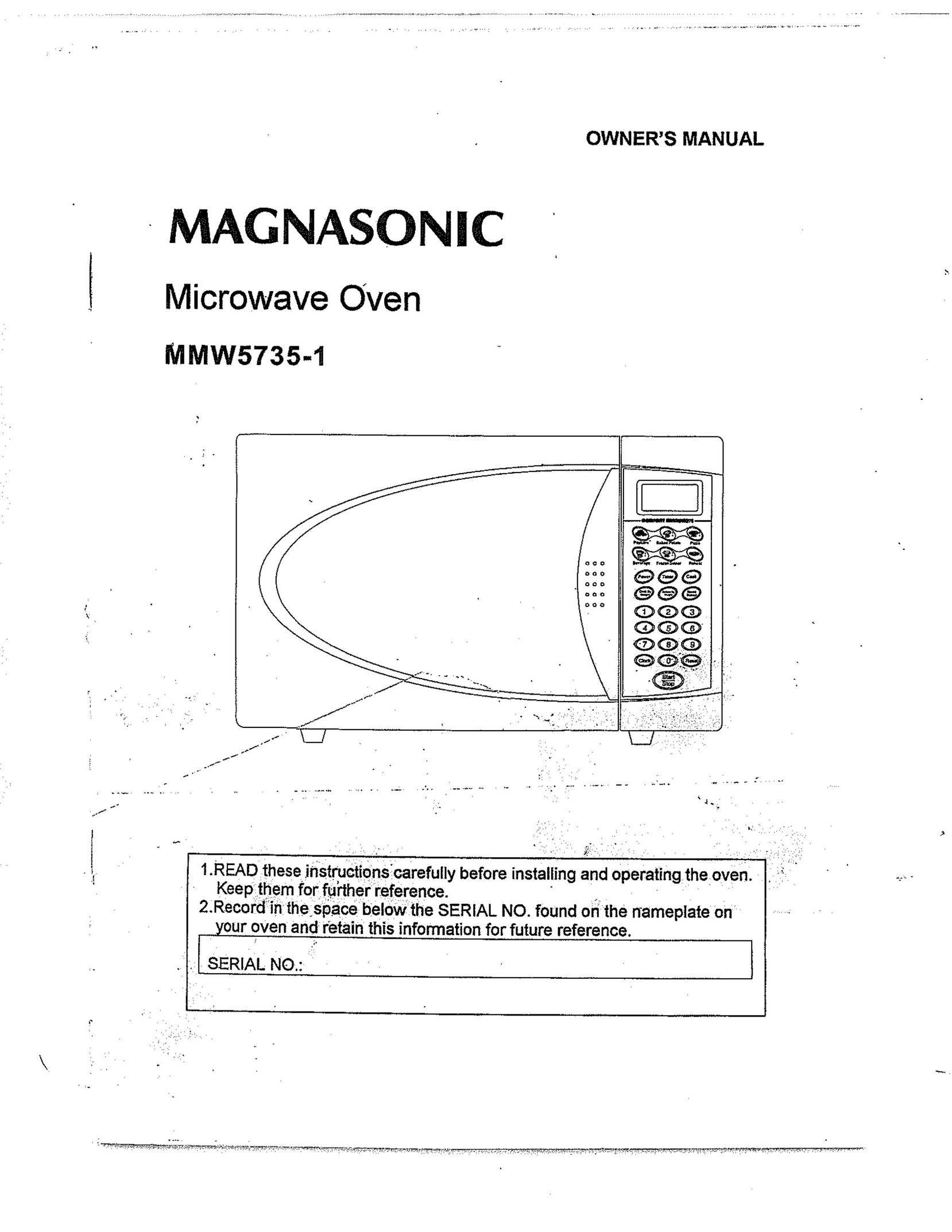 Magnasonic MMW5735-1 Microwave Oven User Manual