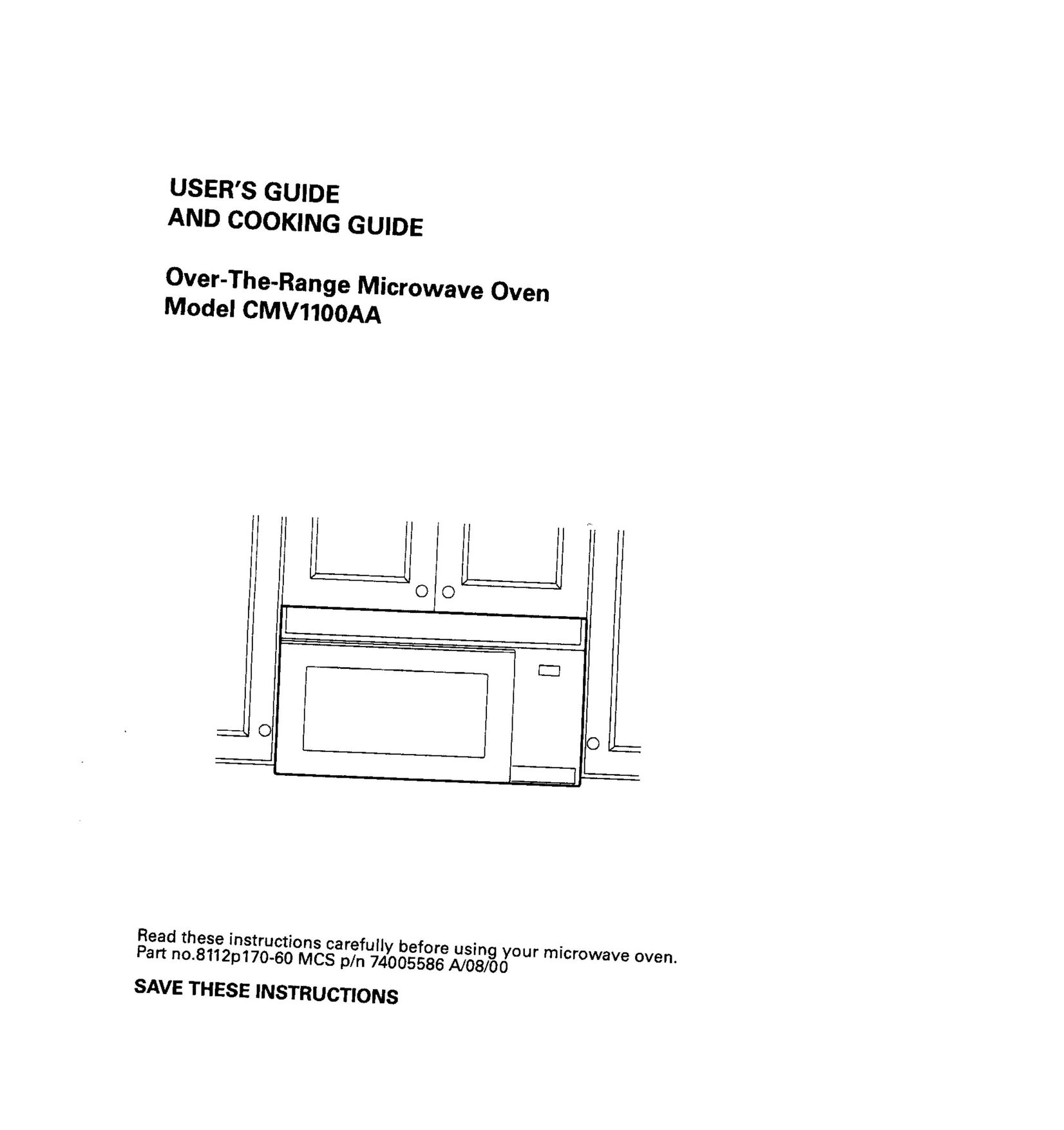 Maytag CMV1100AA Microwave Oven User Manual