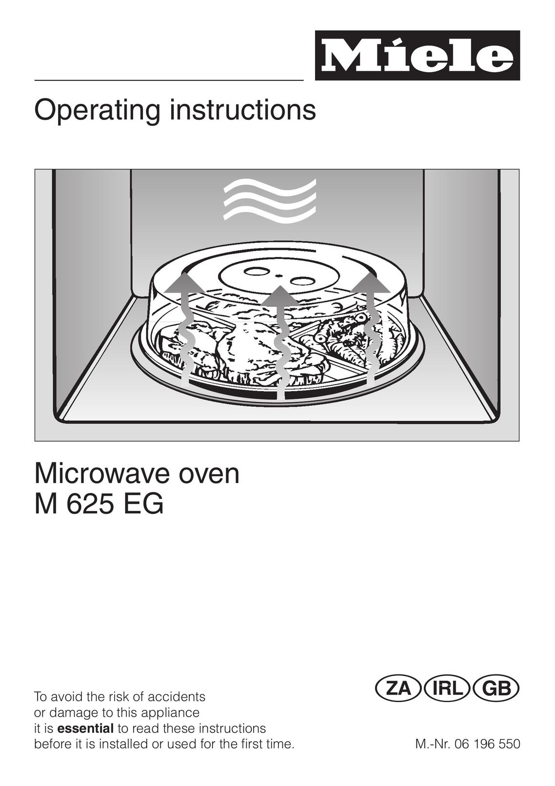 Miele 06 196 550 Microwave Oven User Manual