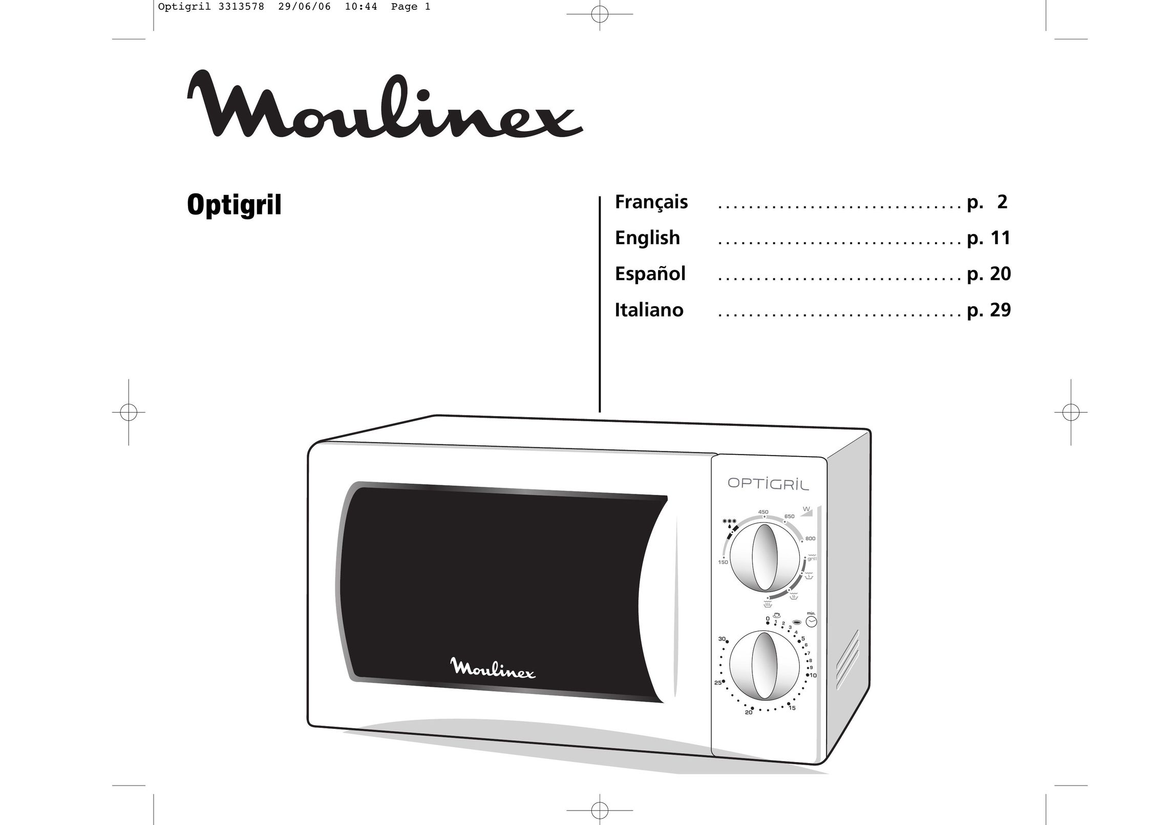 Moulinex AFW2 Microwave Oven User Manual