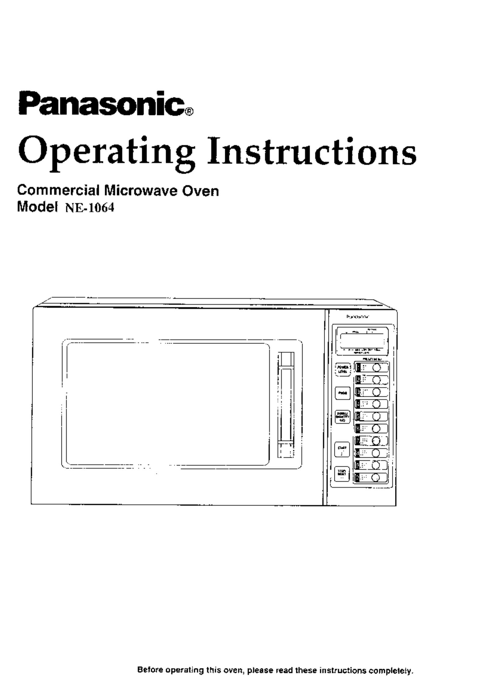 Panasonic NE-1064 Microwave Oven User Manual