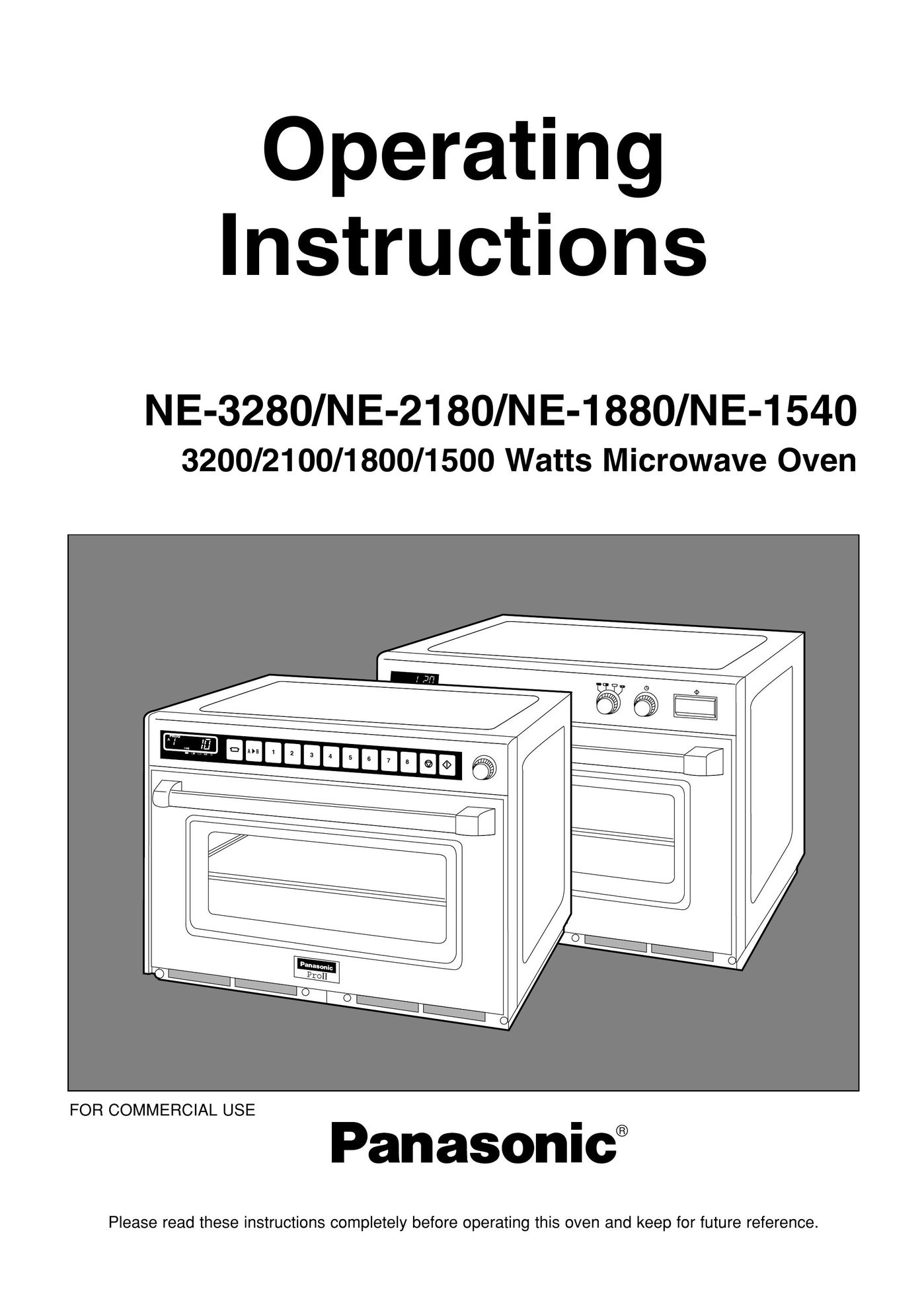 Panasonic NE-1540 Microwave Oven User Manual