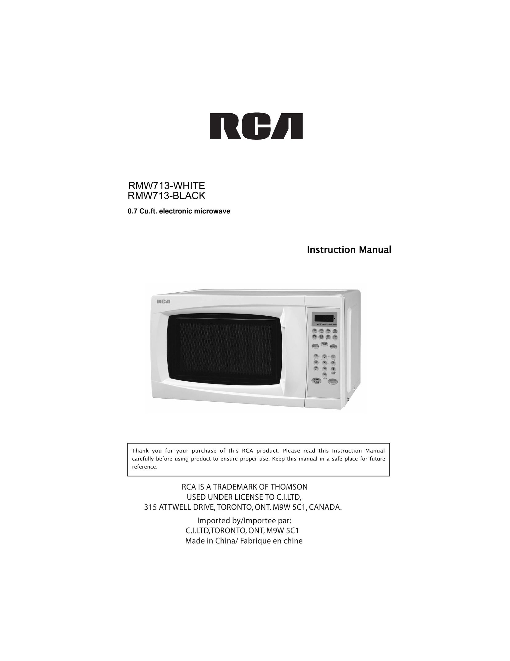 RCA RMW713-WHITE Microwave Oven User Manual