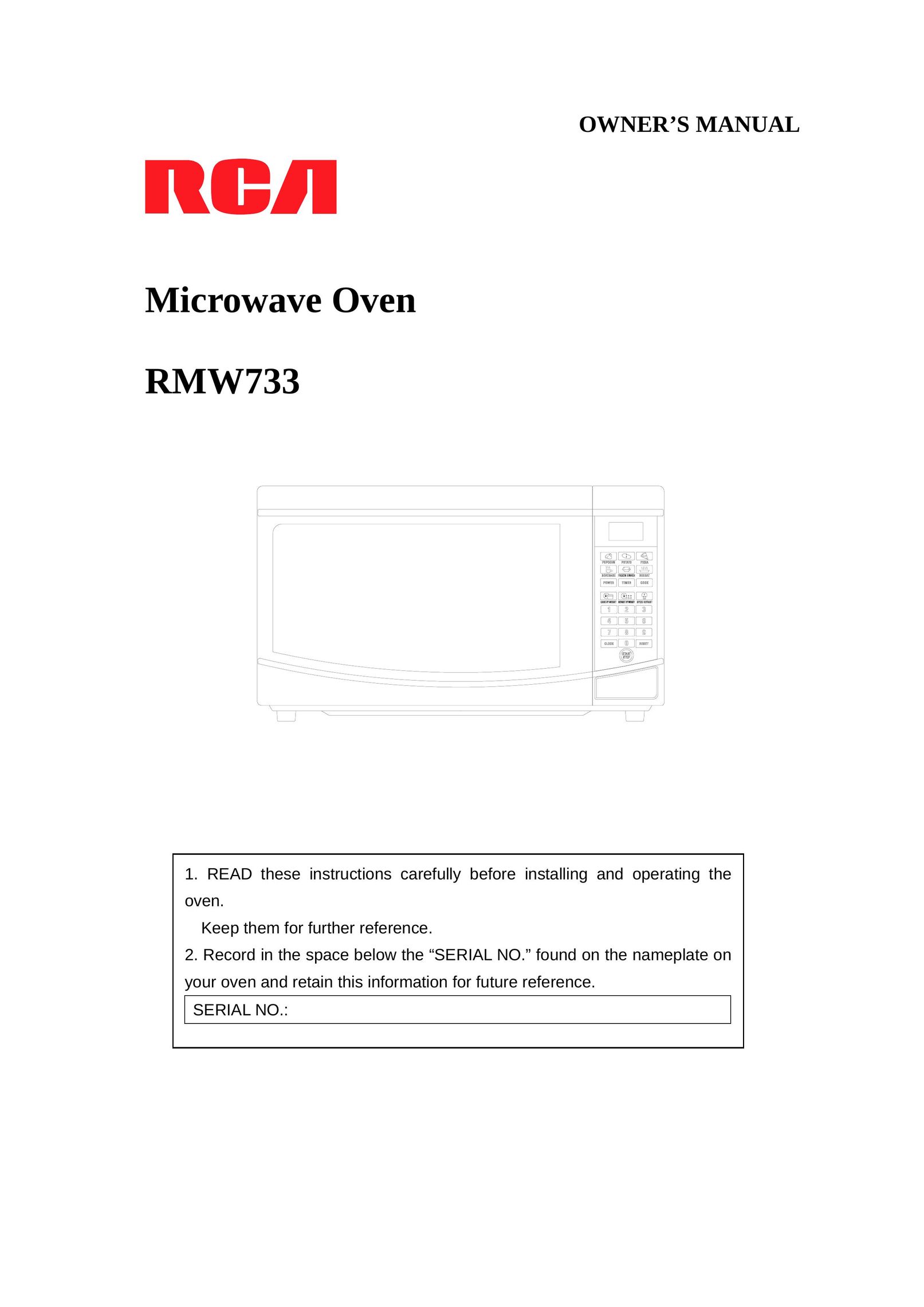 RCA RMW733 Microwave Oven User Manual