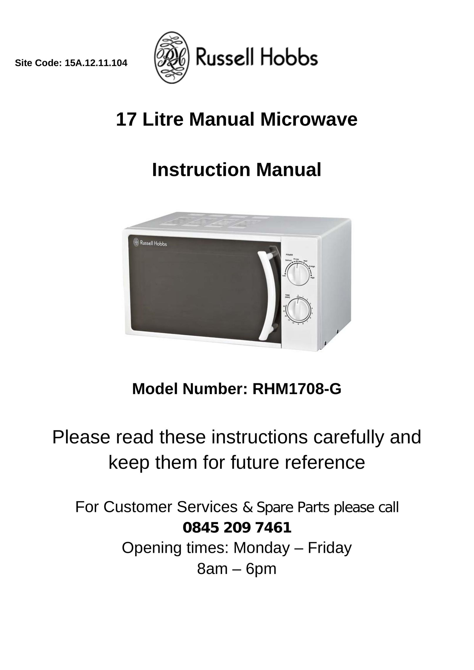 Russell Hobbs RHM1708-G Microwave Oven User Manual