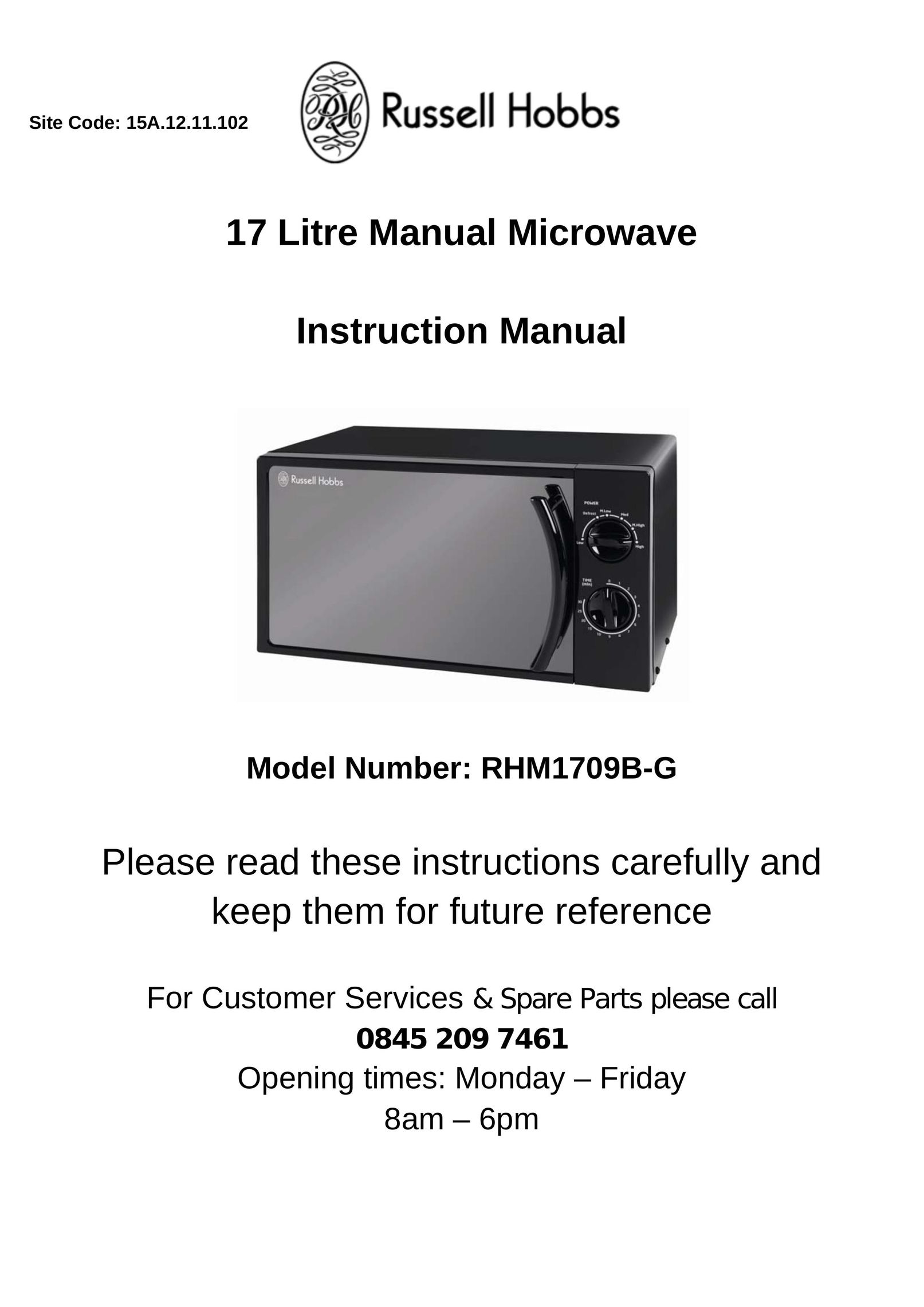 Russell Hobbs RHM1709B-G Microwave Oven User Manual