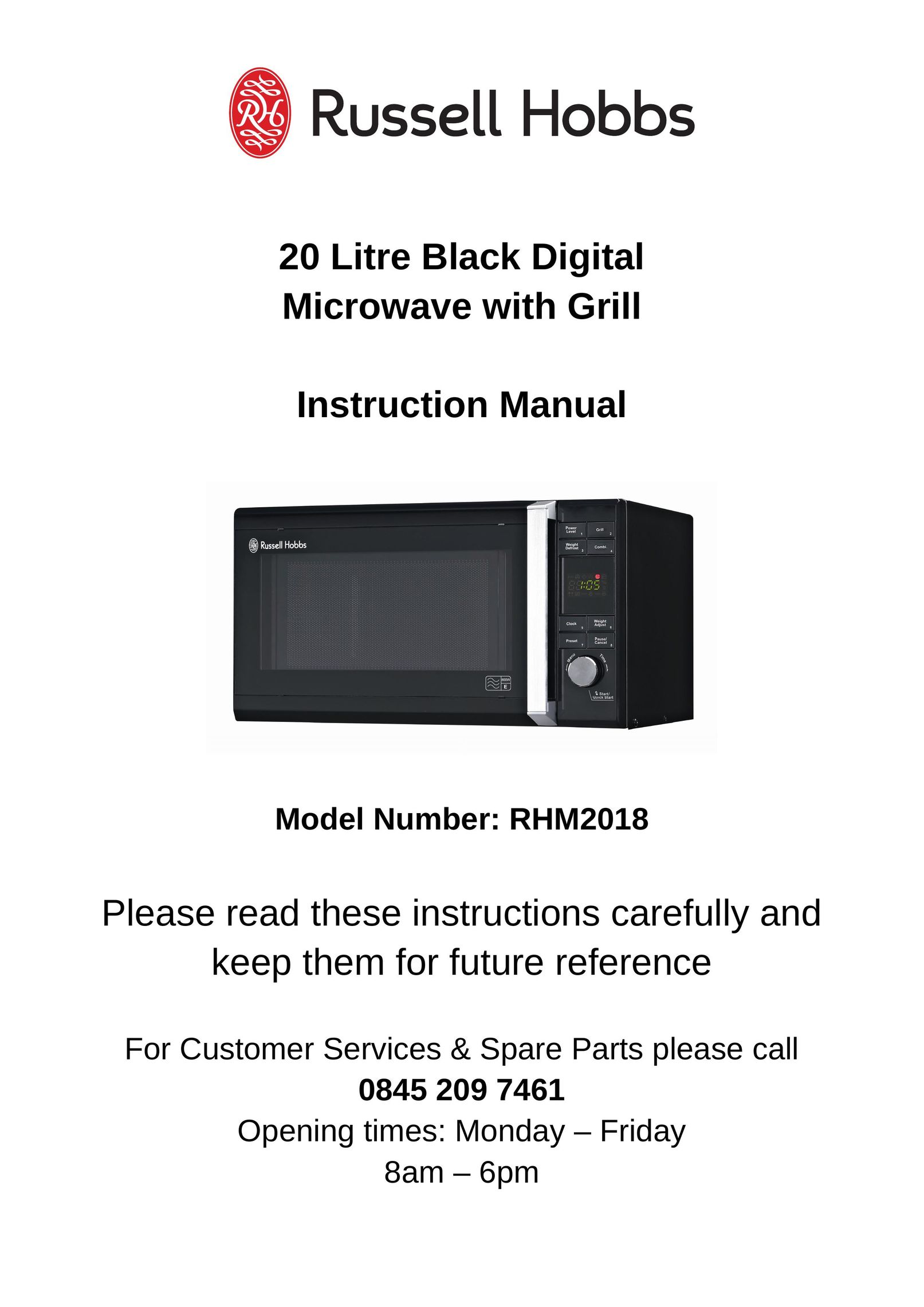Russell Hobbs RHM2018 Microwave Oven User Manual