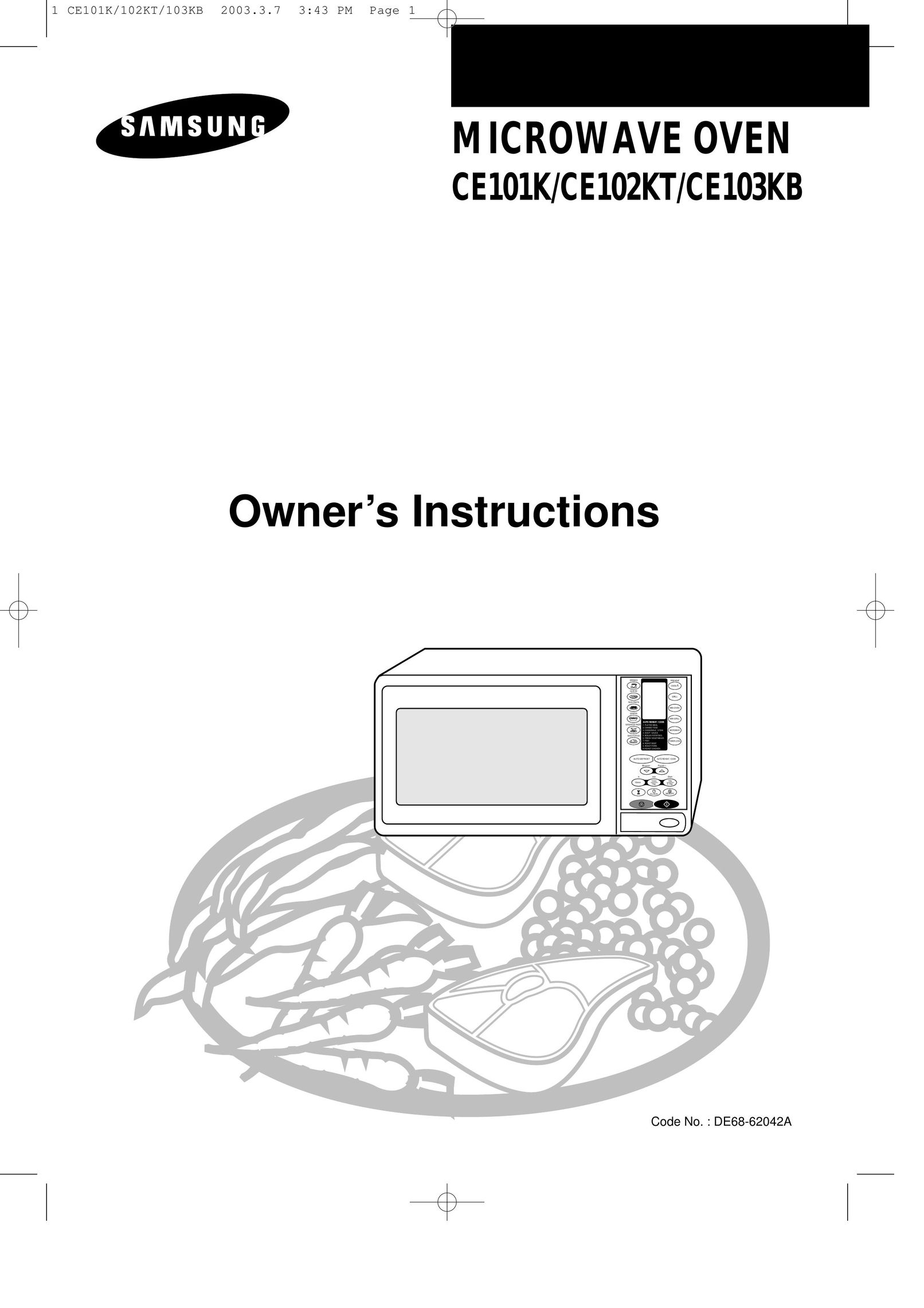 Samsung CE103KB Microwave Oven User Manual