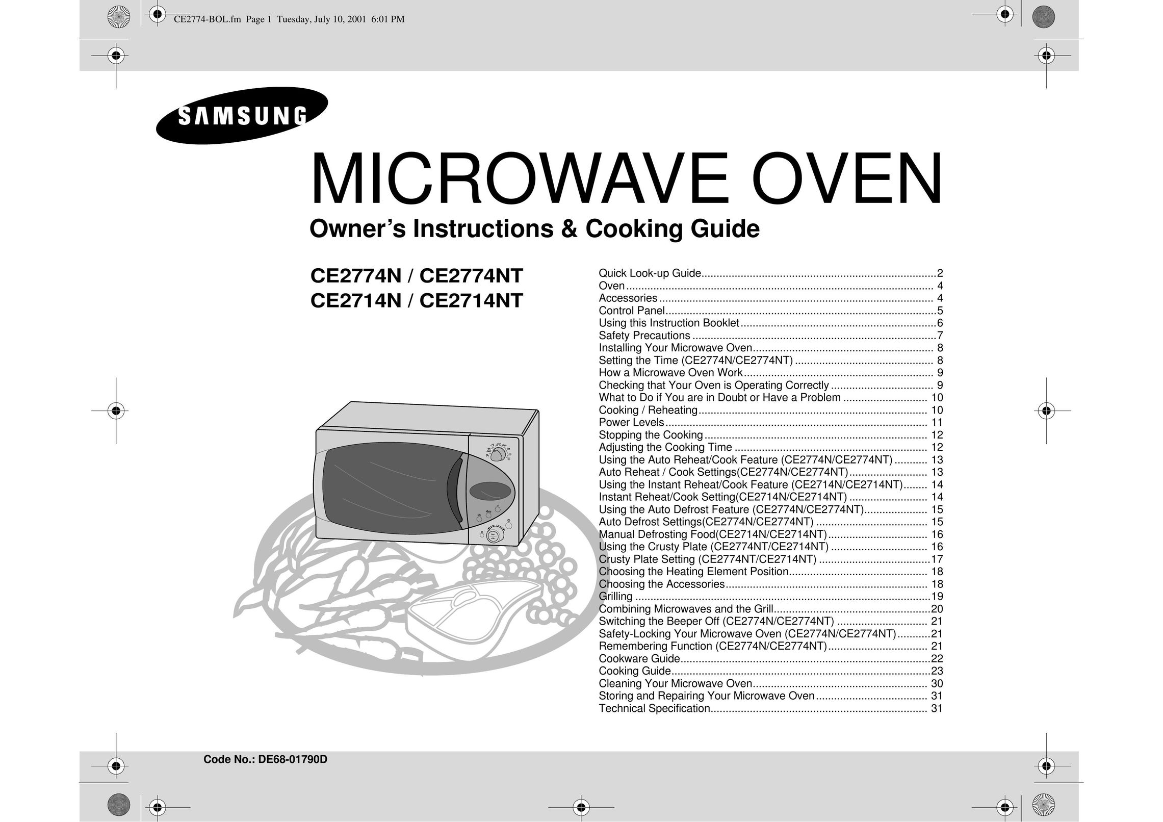 Samsung CE2714N Microwave Oven User Manual