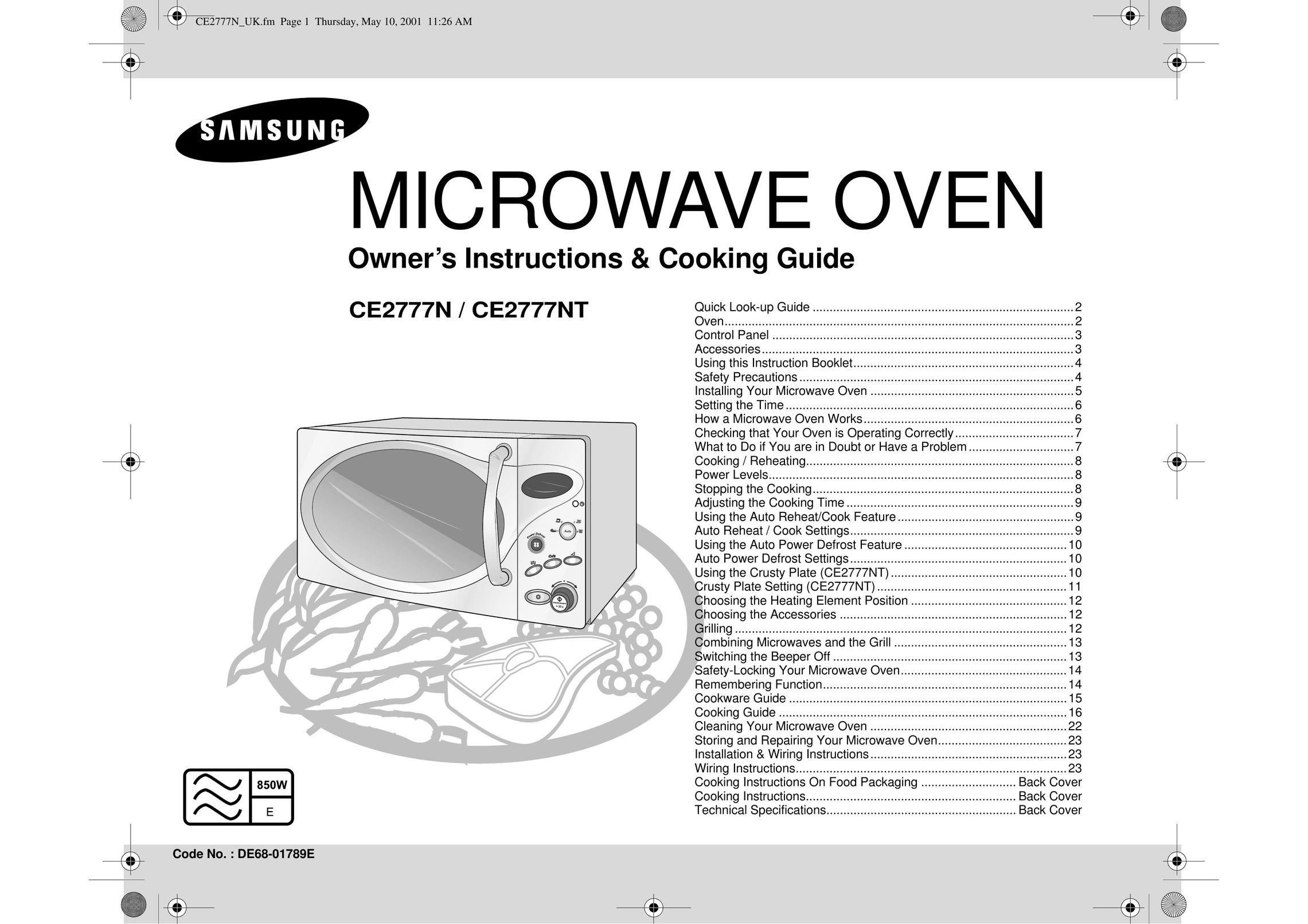 Samsung CE2777NT Microwave Oven User Manual