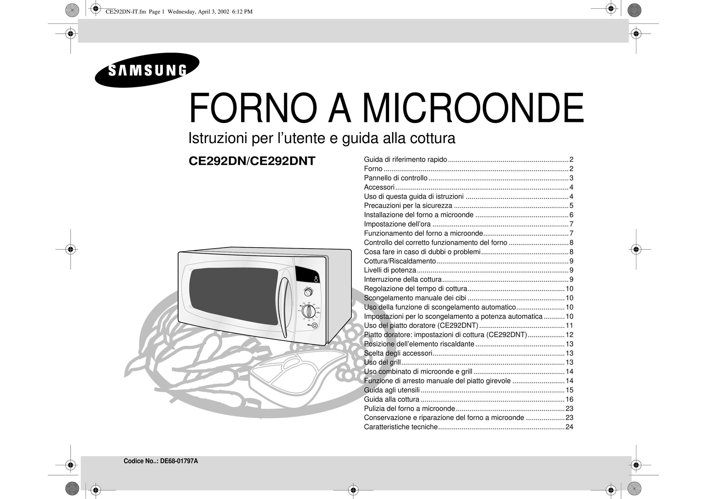 Samsung CE292DN Microwave Oven User Manual