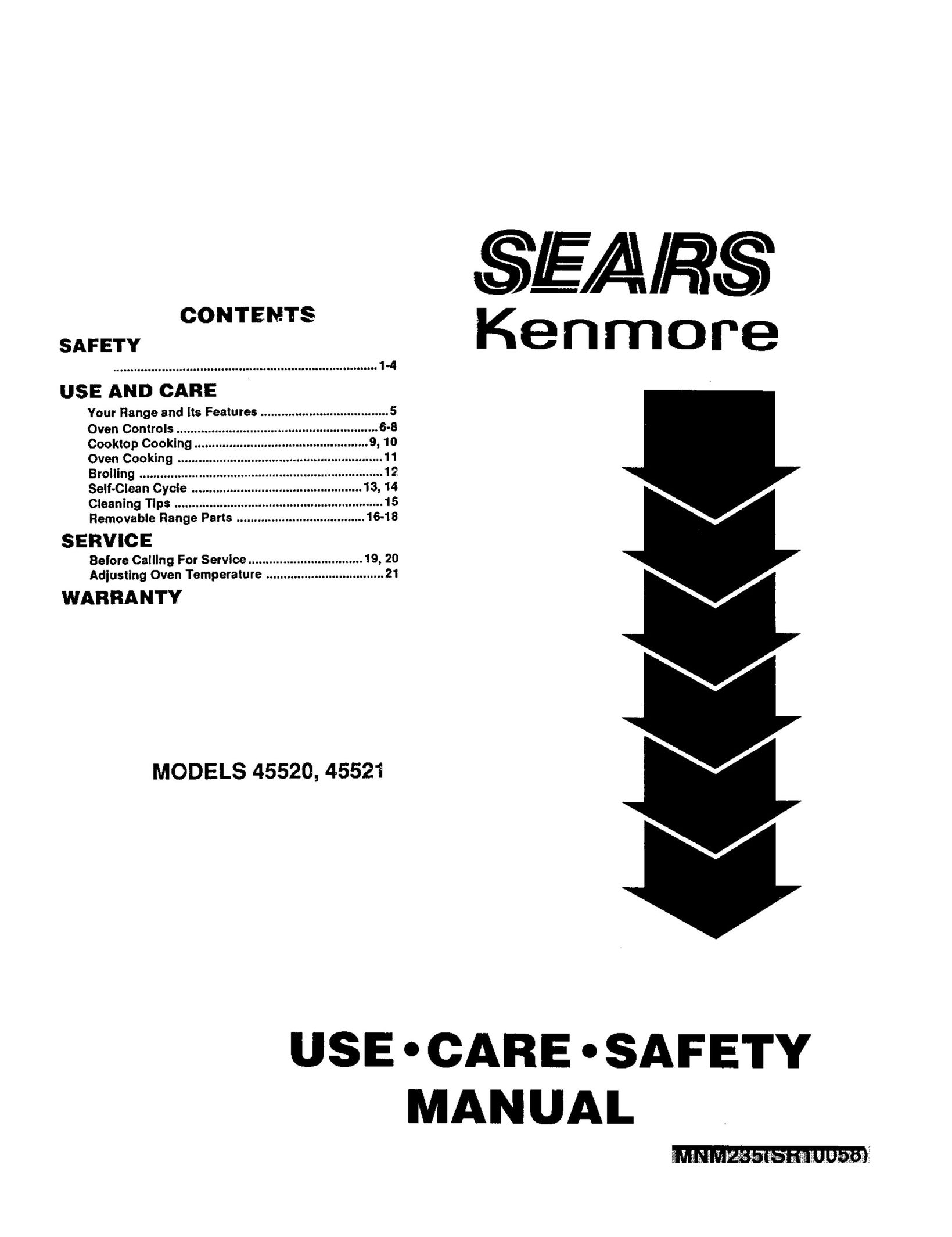 Sears 45521 Microwave Oven User Manual