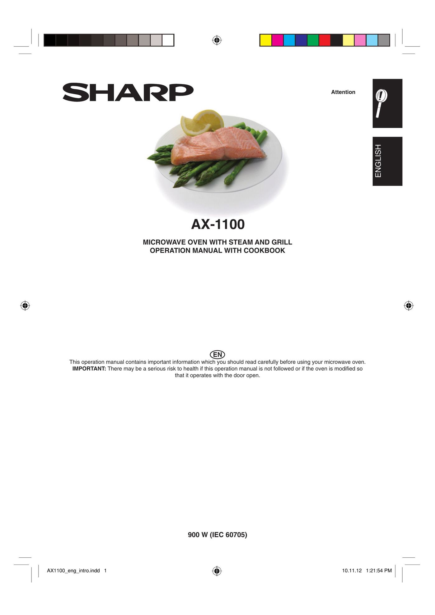 Sharp AX-1100 Microwave Oven User Manual