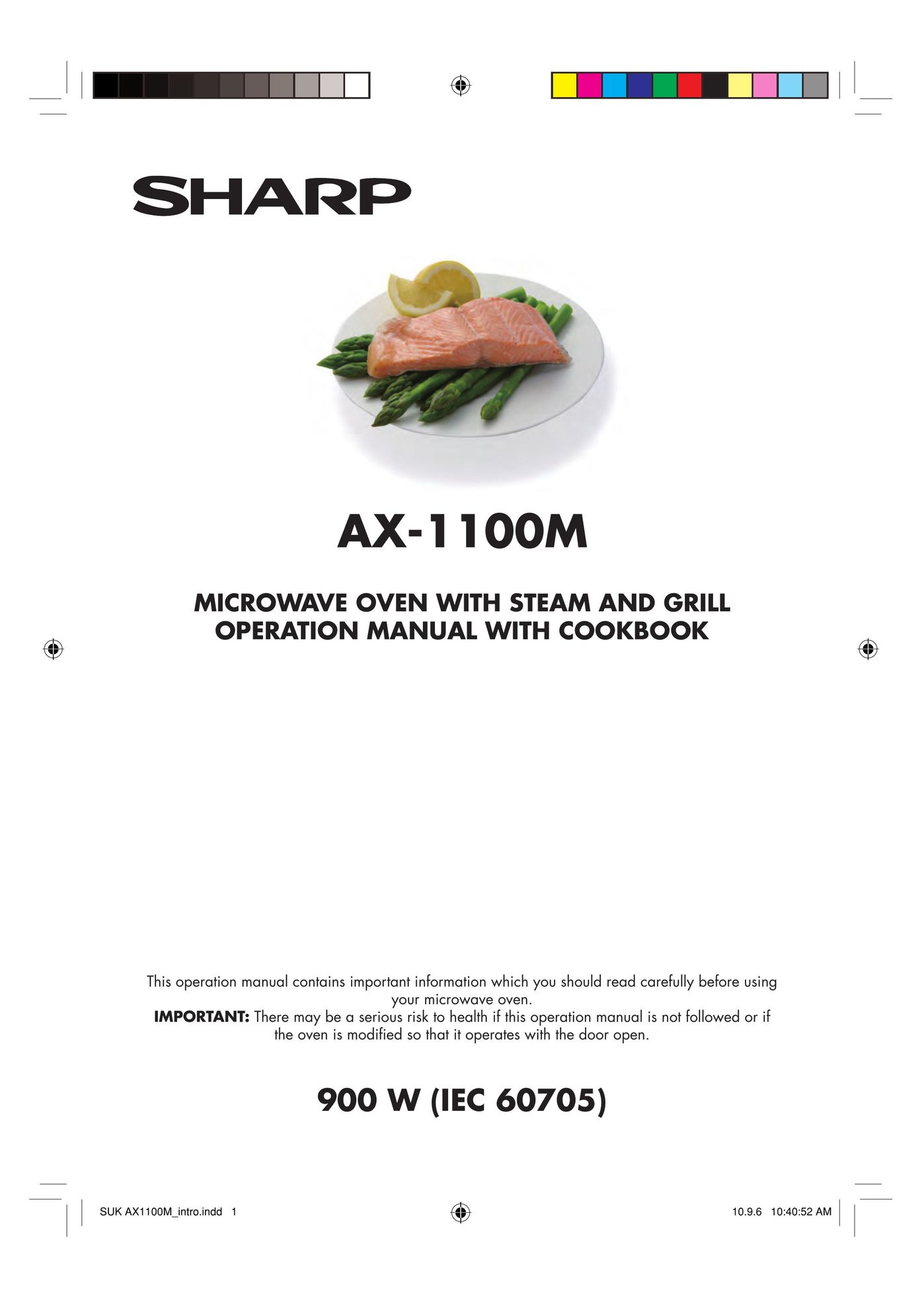 Sharp AX-1100M Microwave Oven User Manual