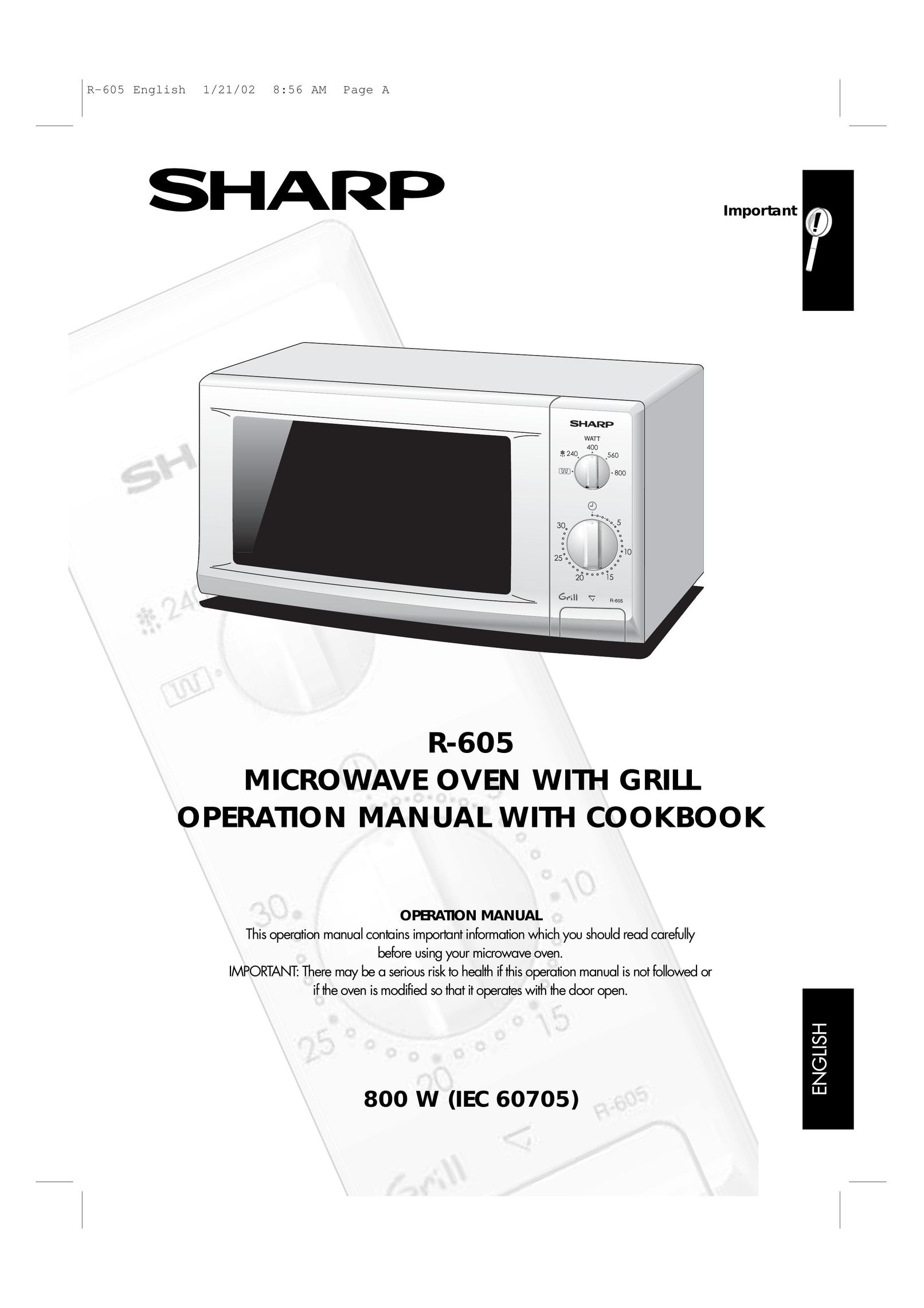 Sharp ENGLISH R-605 Microwave Oven User Manual