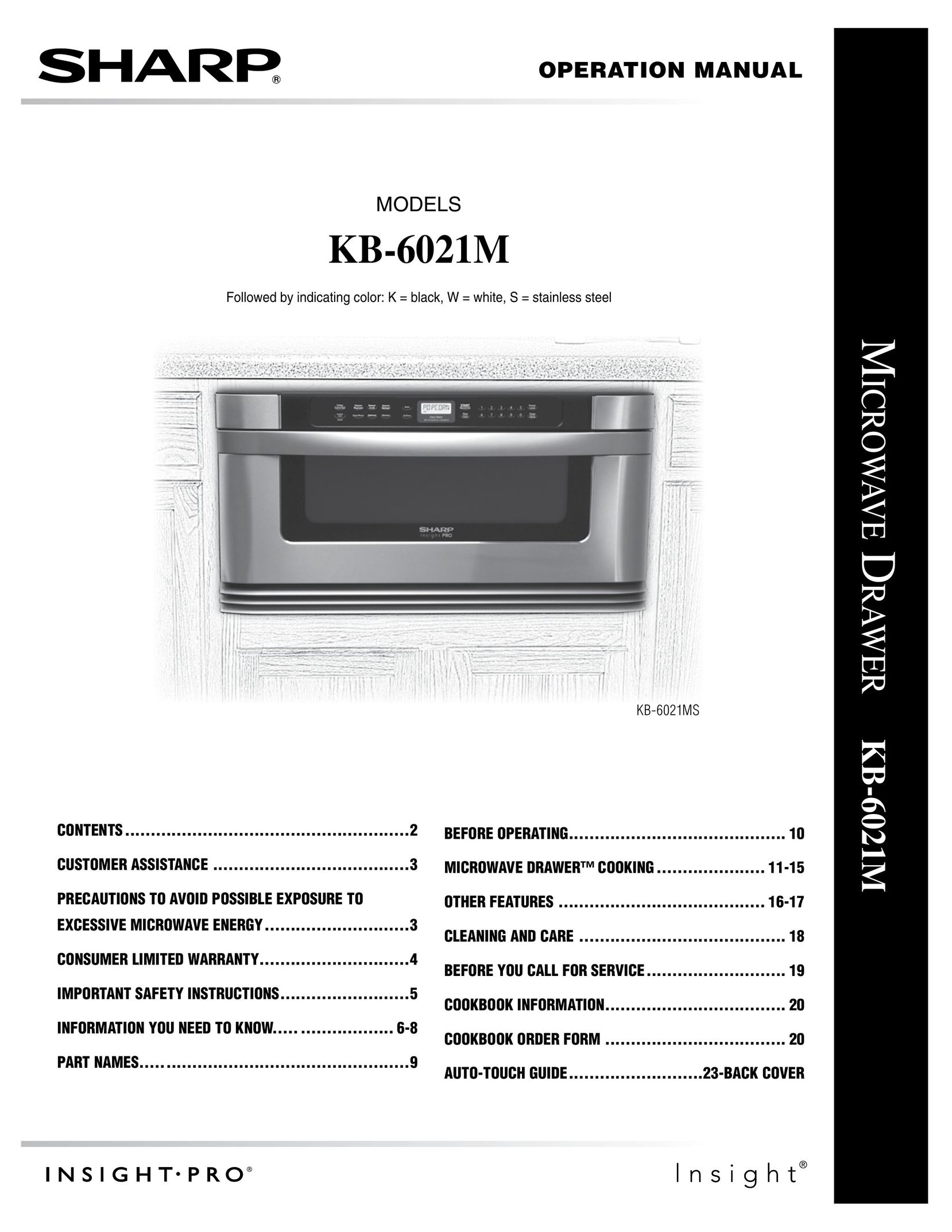 Sharp KB-6021M Microwave Oven User Manual