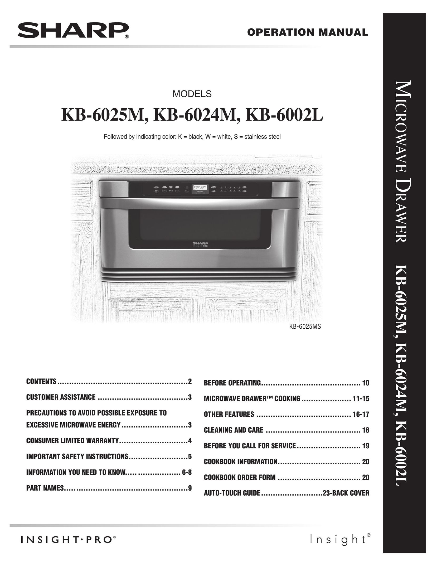 Sharp KB-6025M Microwave Oven User Manual