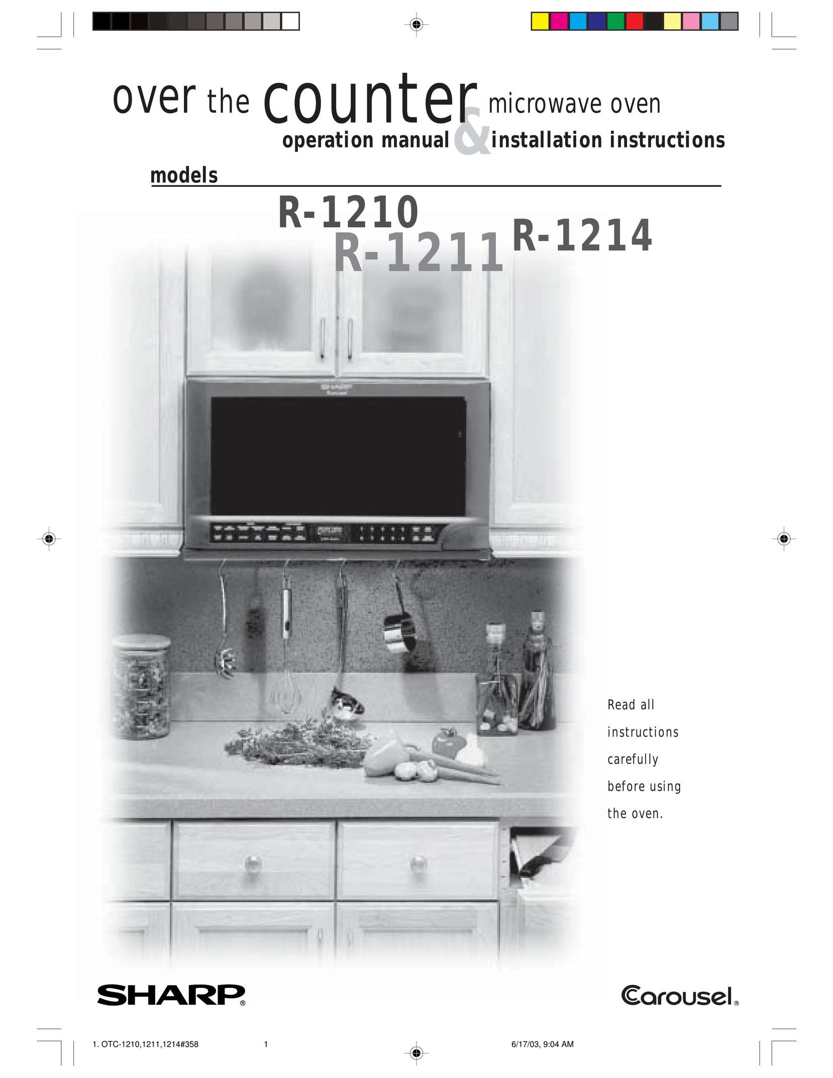Sharp R-1210 Microwave Oven User Manual