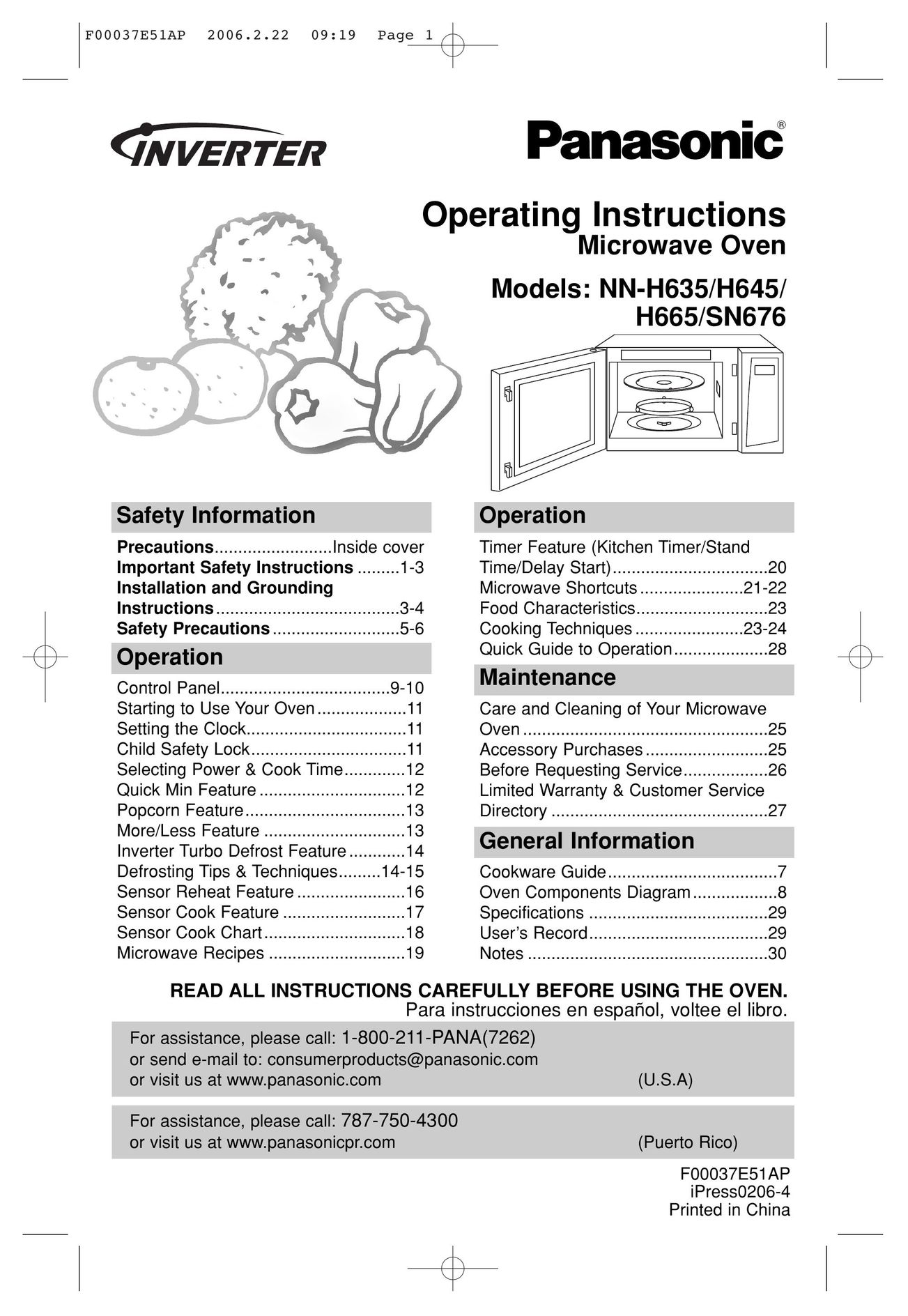 Sirius Satellite Radio H635 Microwave Oven User Manual