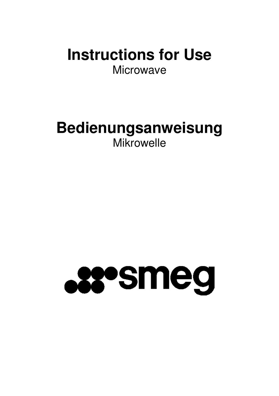 Smeg GB-IE Microwave Oven User Manual