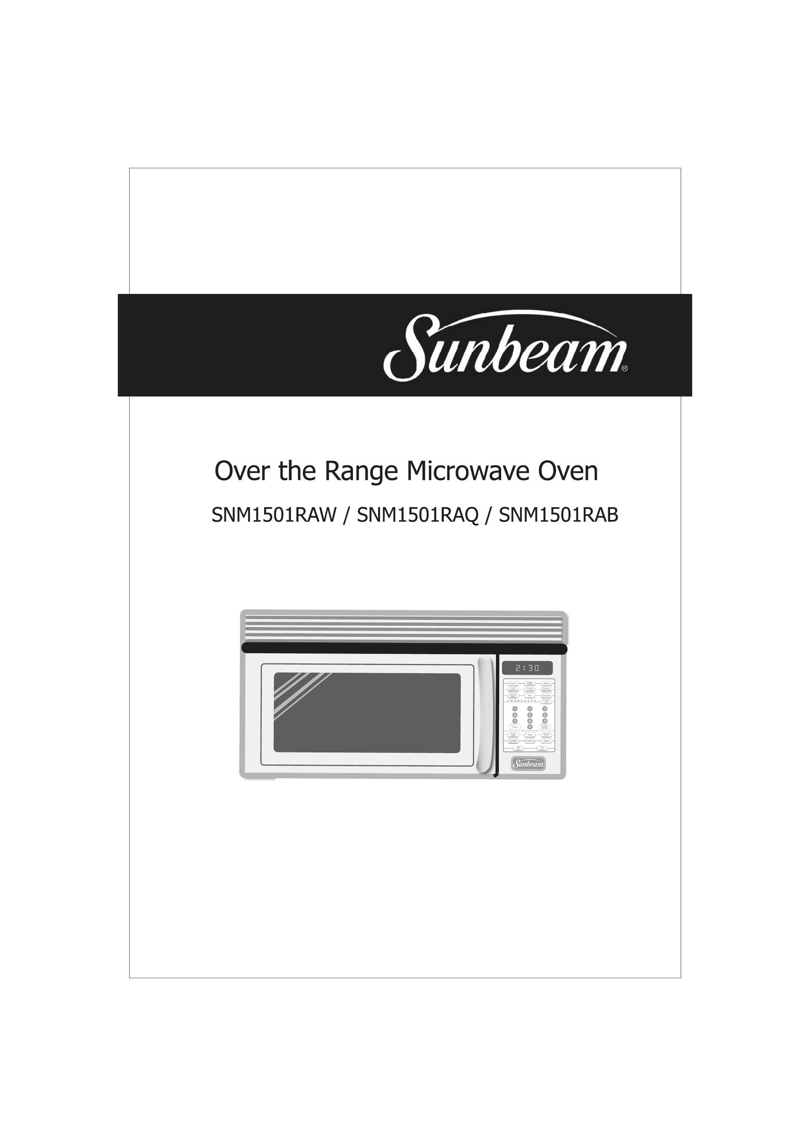 Sunbeam Major Appliances SNM1501RAB Microwave Oven User Manual