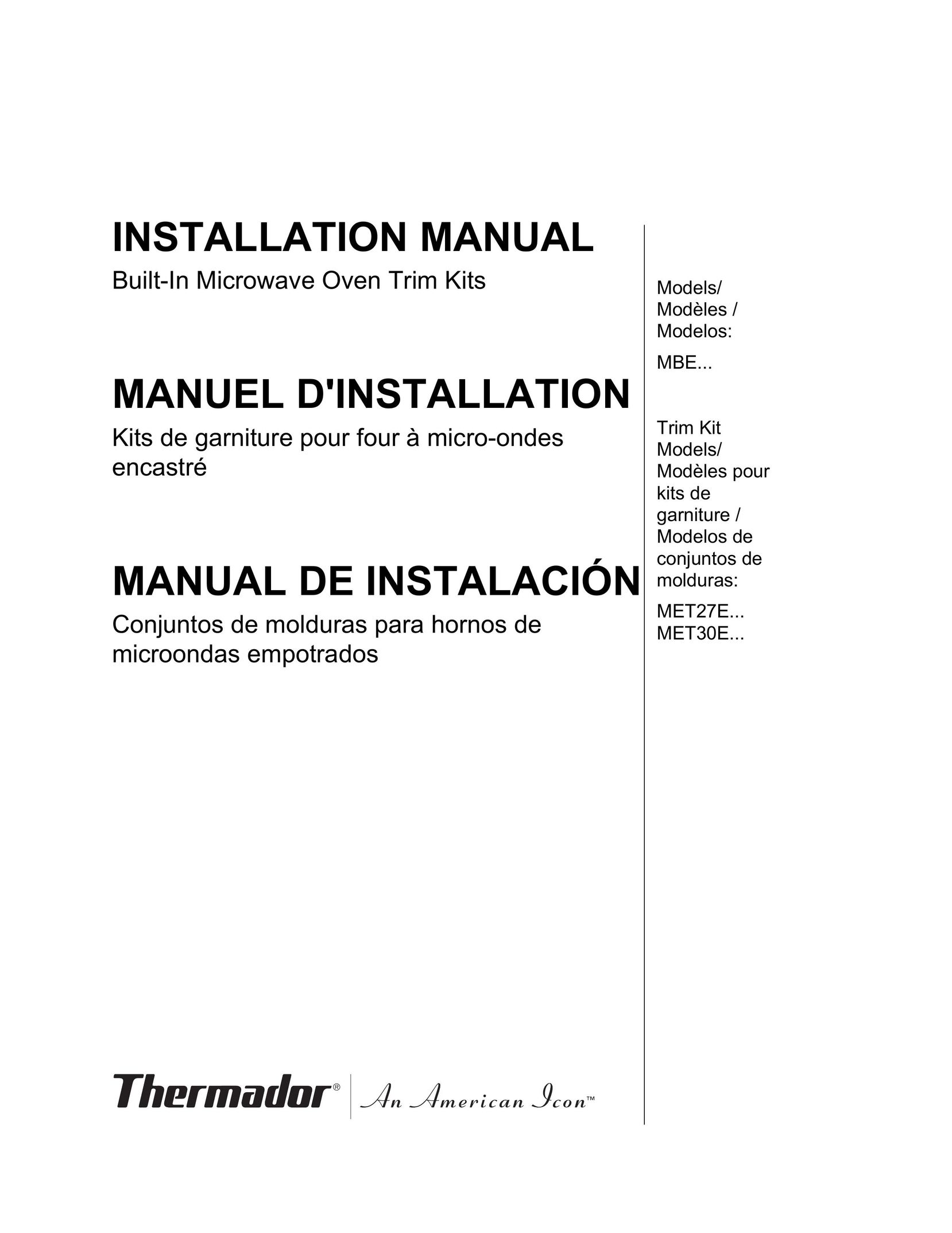 Thermador MET27E Microwave Oven User Manual