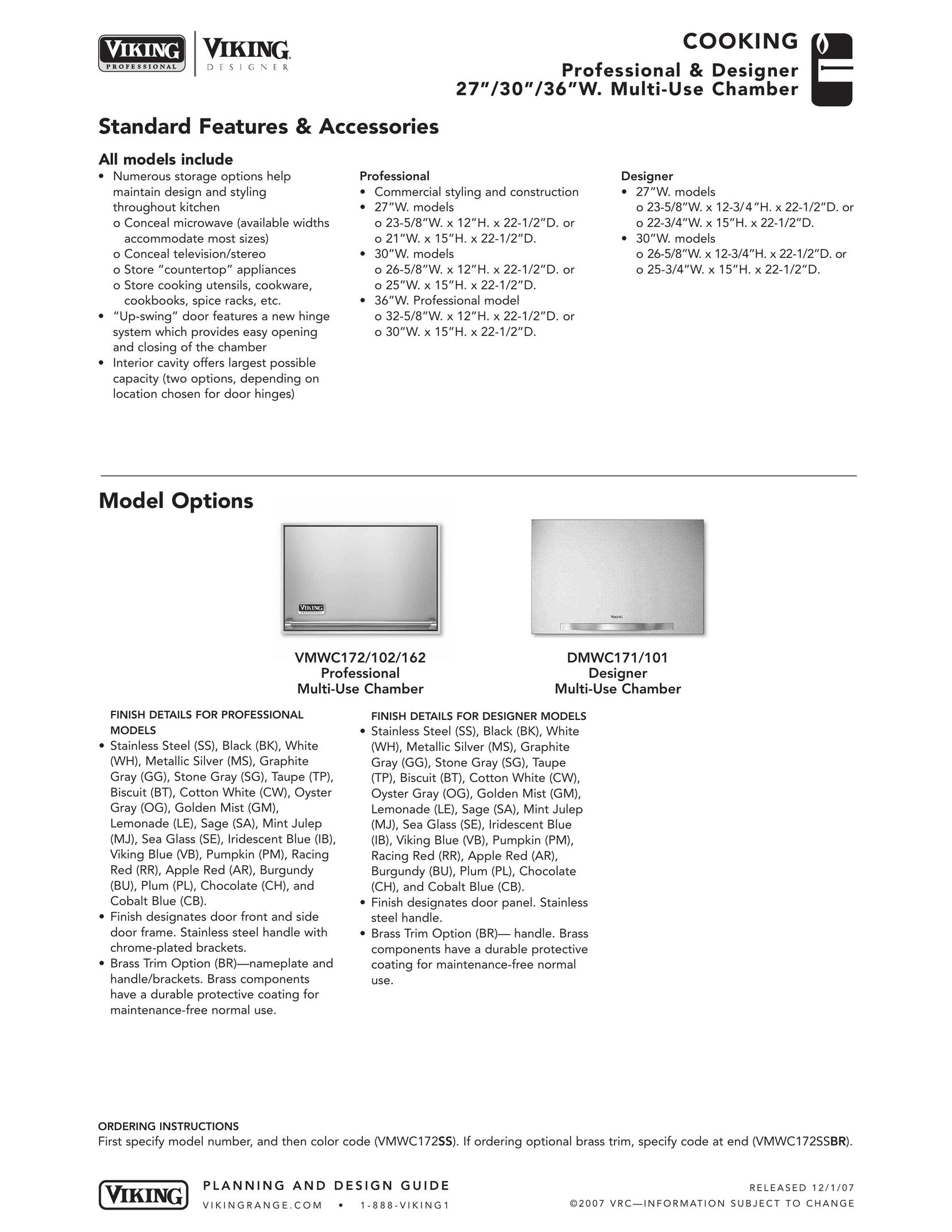 Viking DMWC101 Microwave Oven User Manual