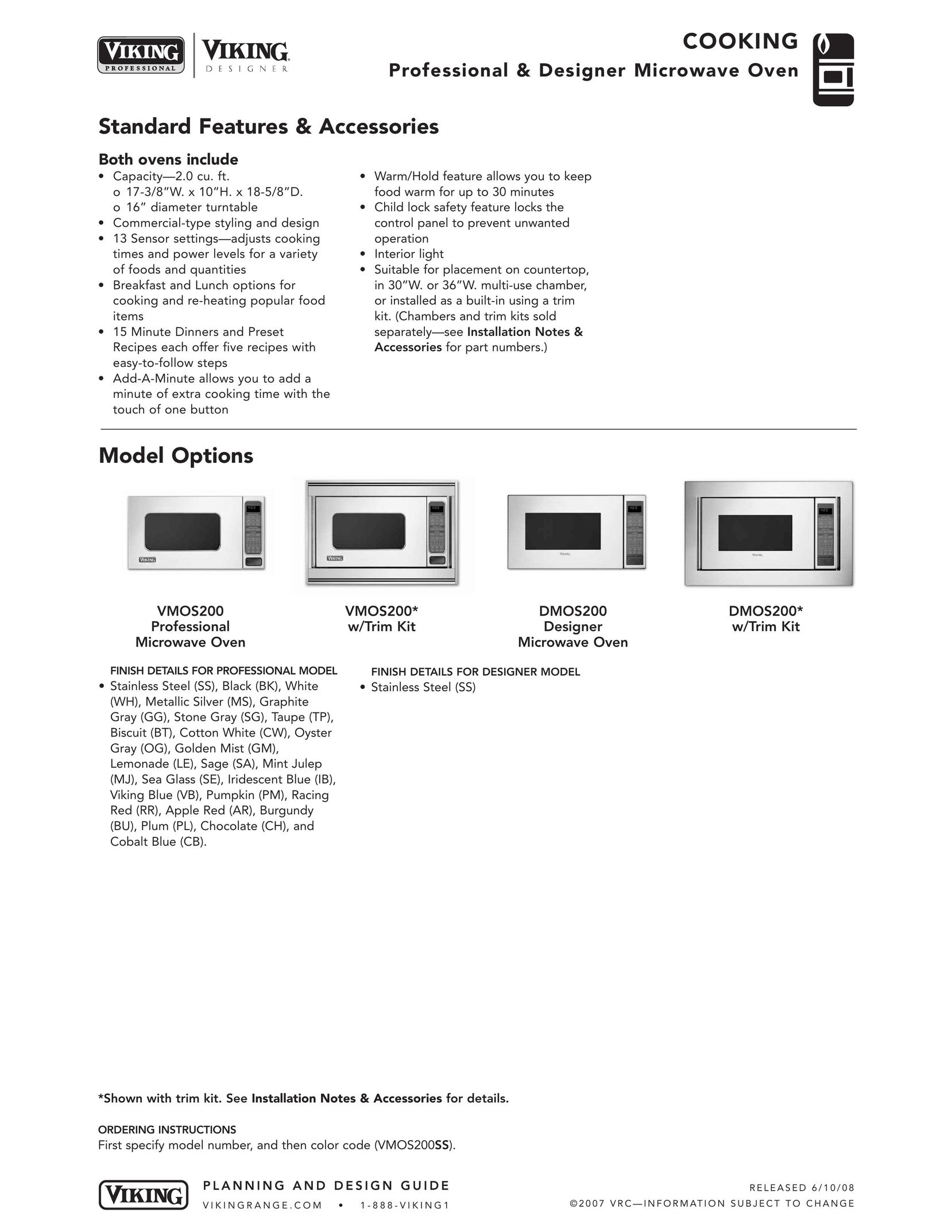 Viking VMOS200 Microwave Oven User Manual