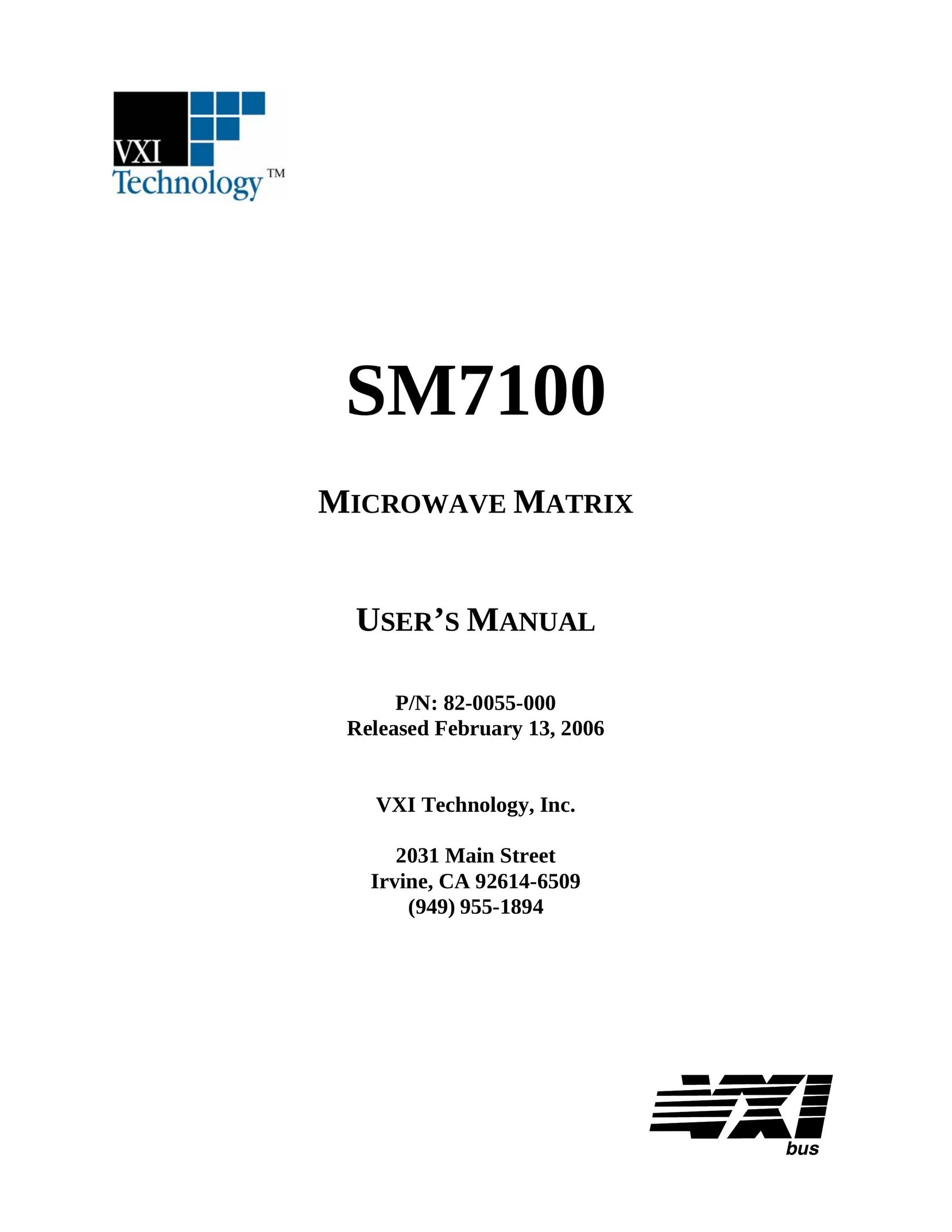 VXI SM7100 Microwave Oven User Manual