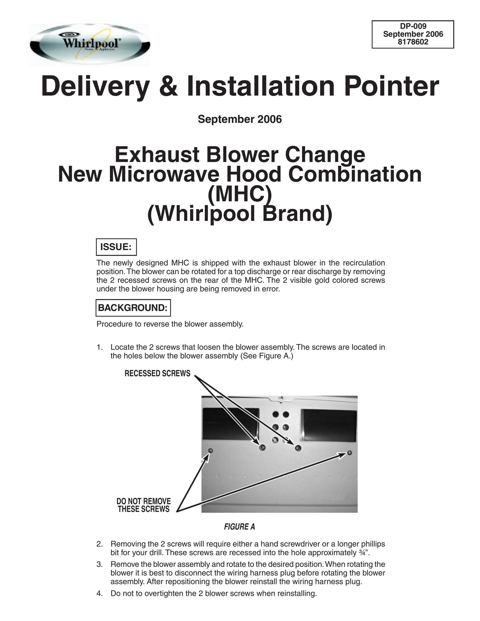 Whirlpool DP-009 Microwave Oven User Manual