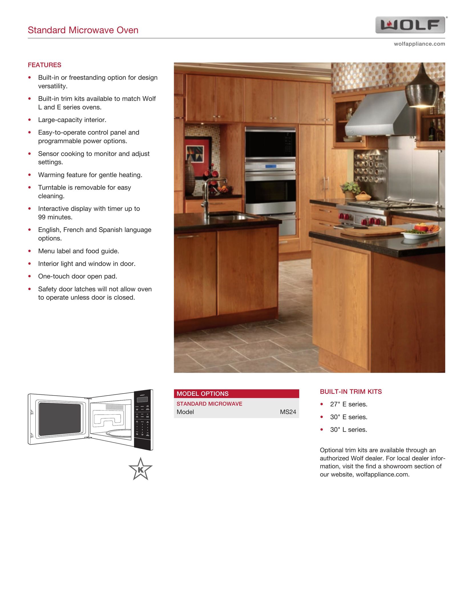 Wolf 30" E SERIES Microwave Oven User Manual