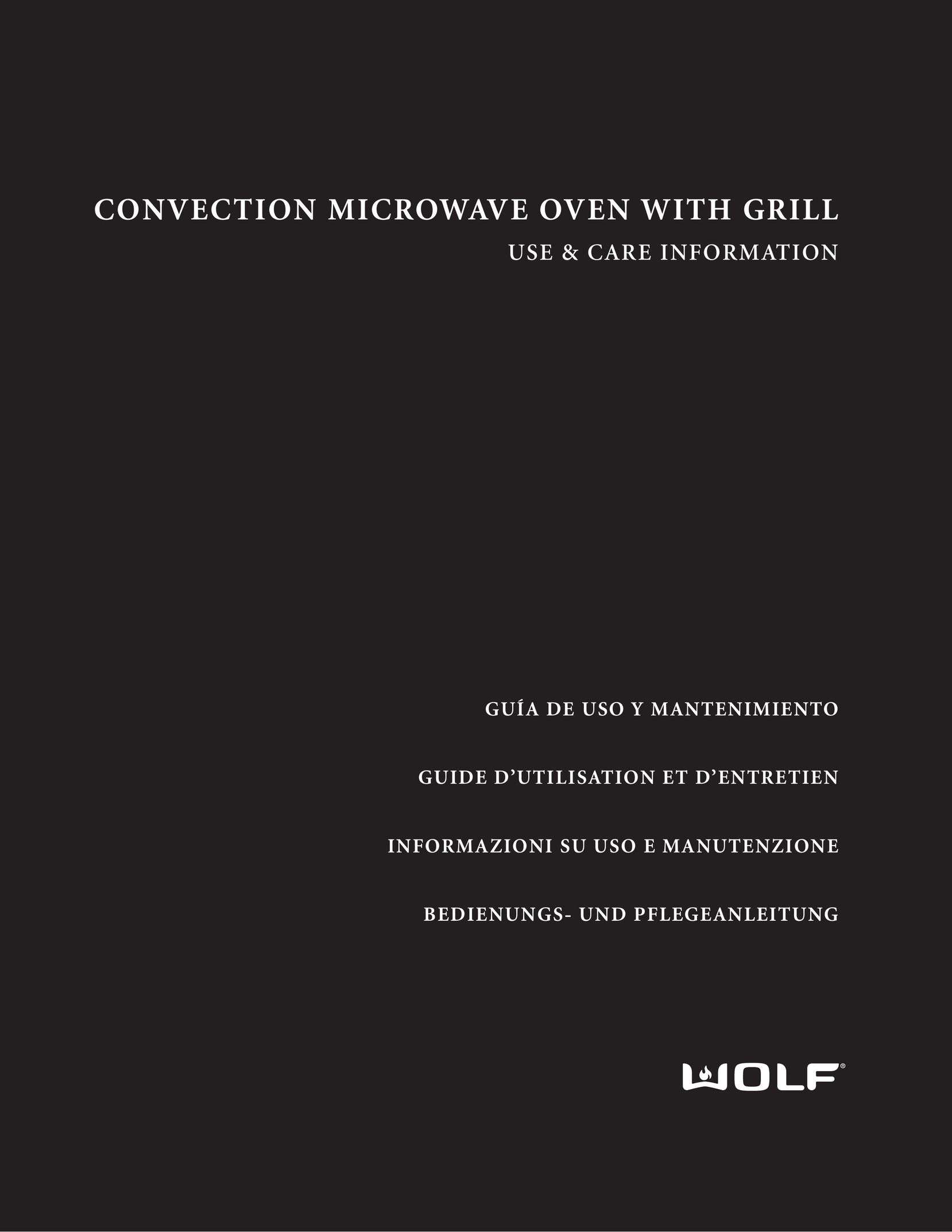 Wolf Appliance Company ICBMW30-230 Microwave Oven User Manual