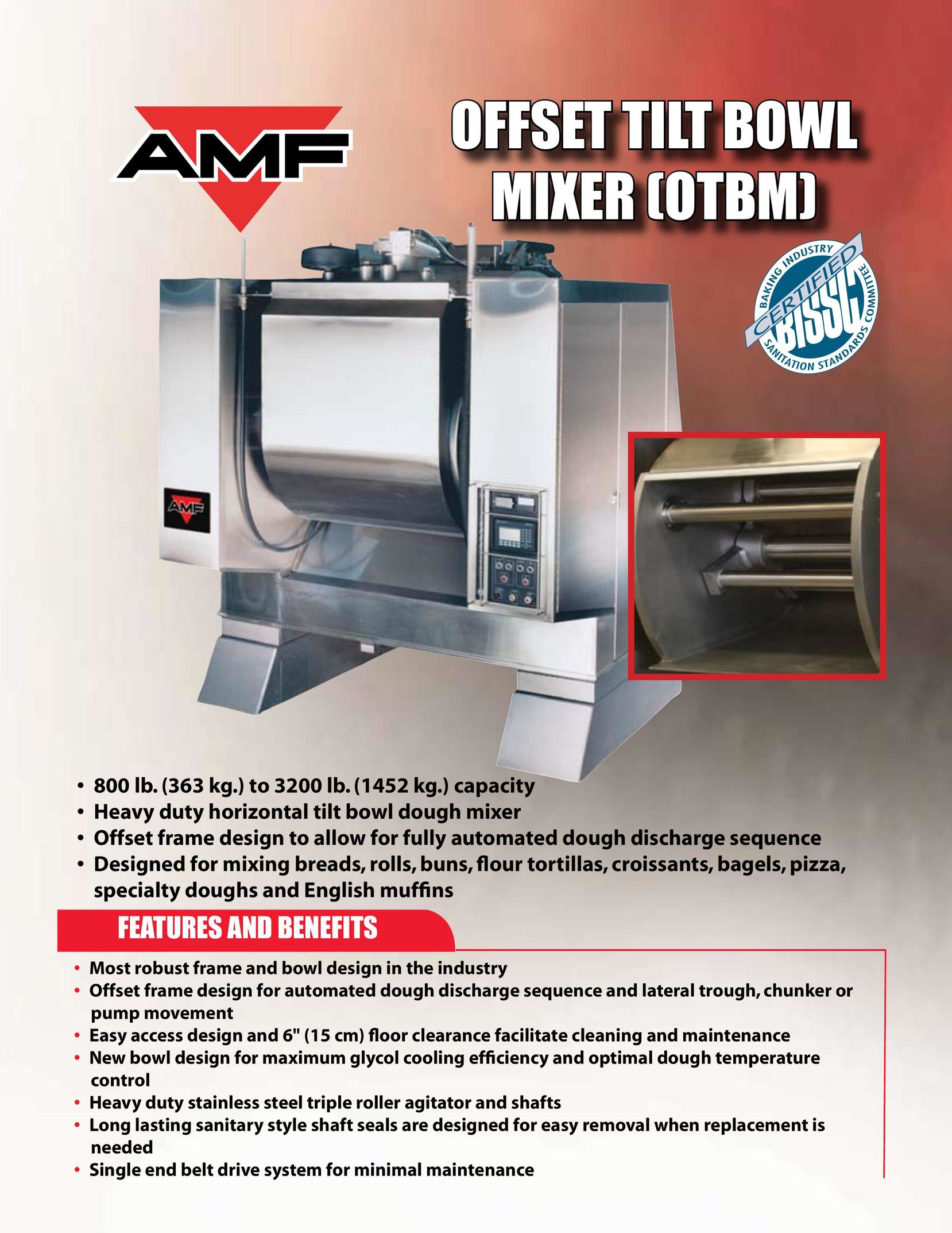 AMF Offset Tilt Bowl Mixer (OTBM) Mixer User Manual