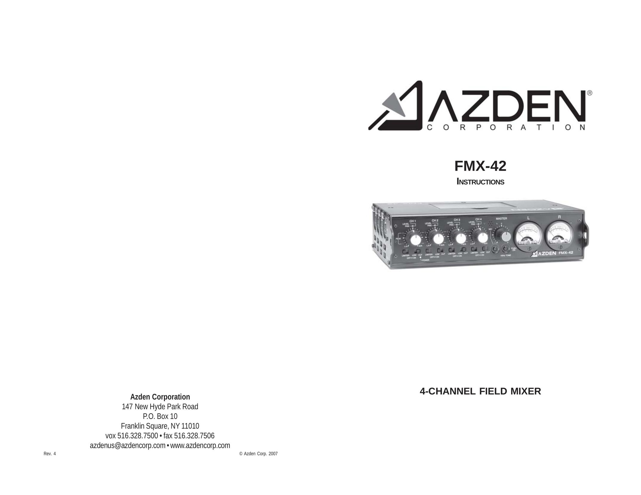 Azden FMX-42 Mixer User Manual