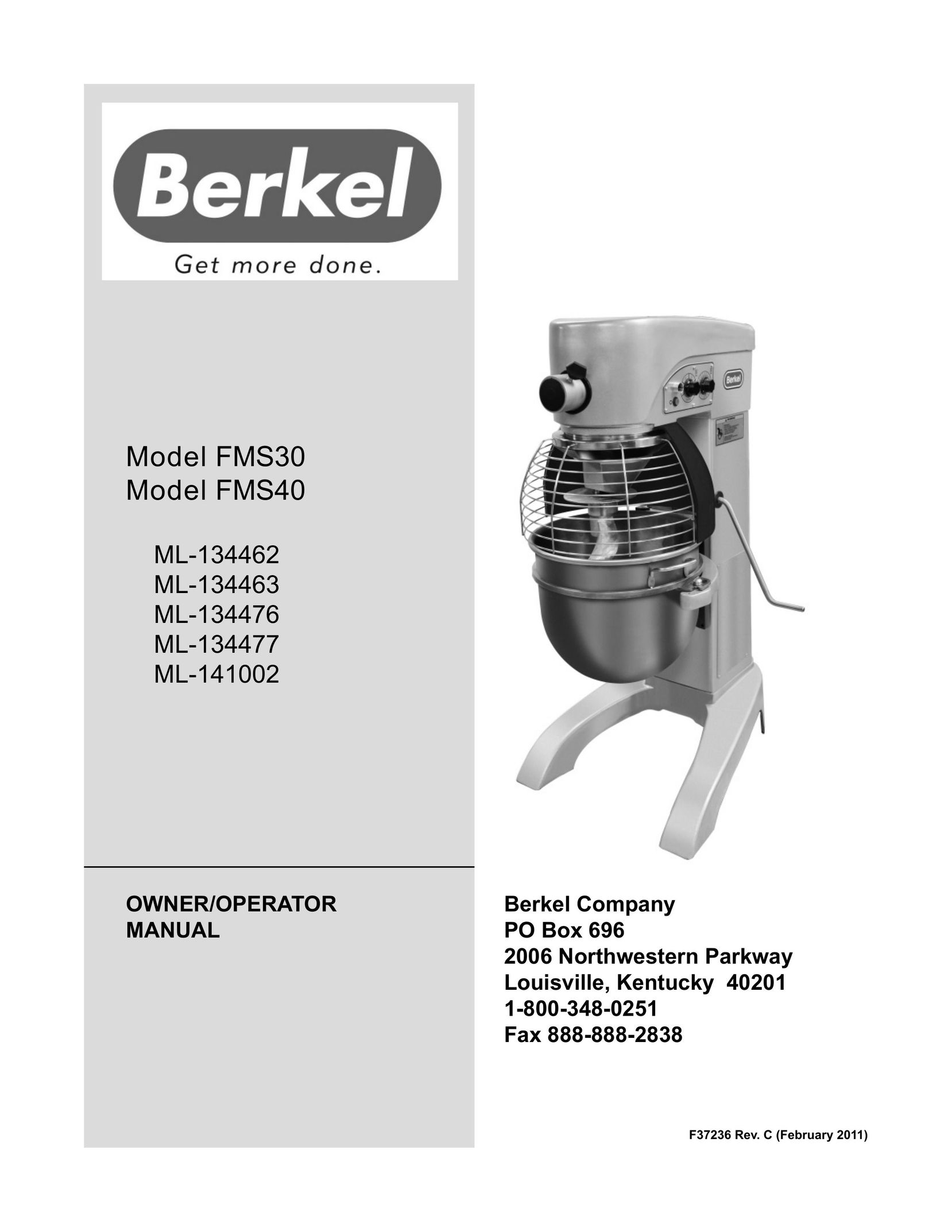 Berkel FMS40 Mixer User Manual