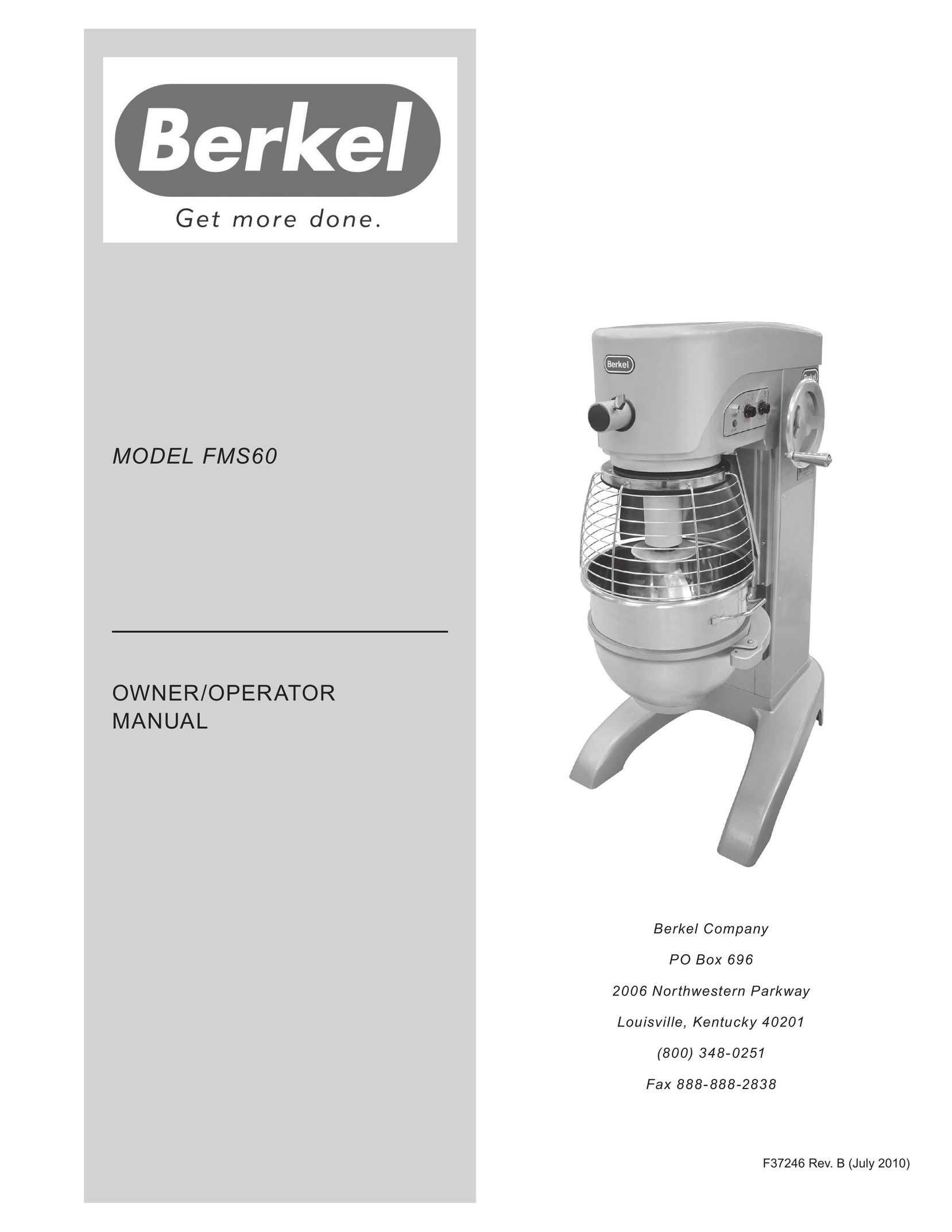 Berkel FMS60 Mixer User Manual