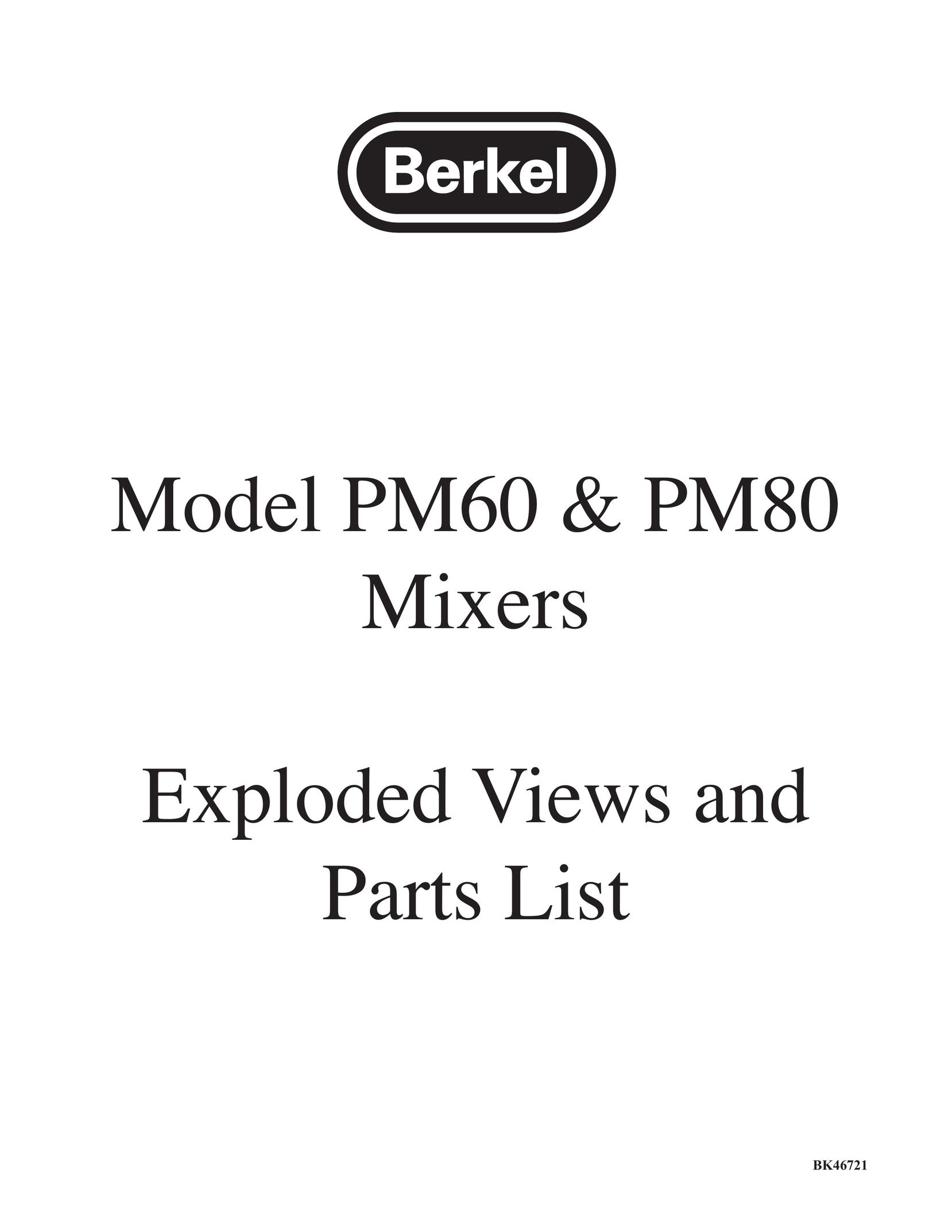 Berkel PM60 Mixer User Manual
