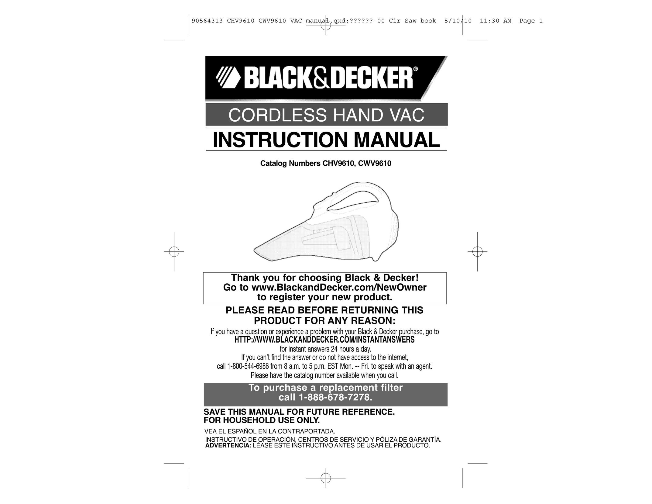 Black & Decker CHV9610 Mixer User Manual