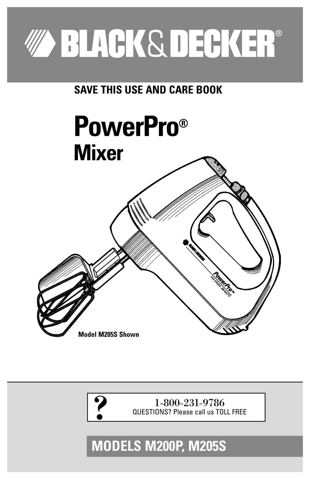 Black & Decker M200P Mixer User Manual