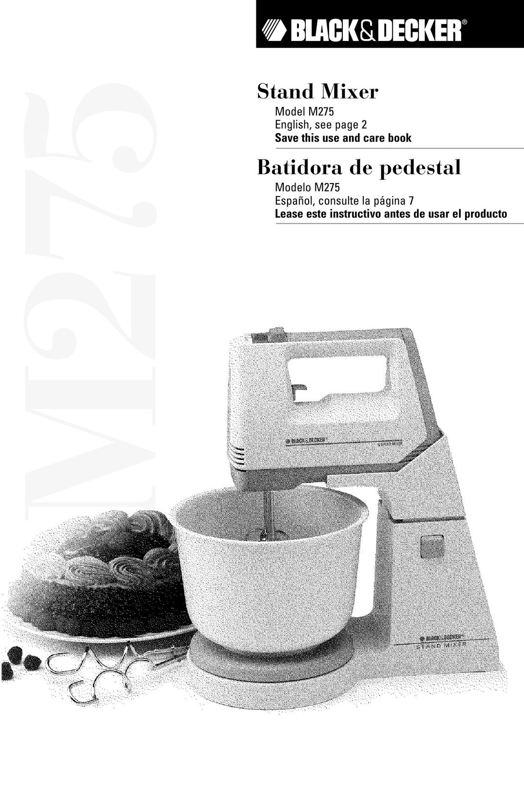 Black & Decker M275 Mixer User Manual