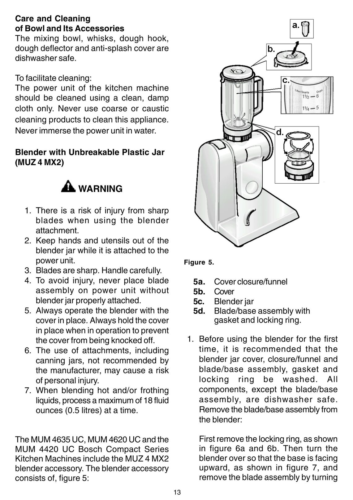 Bosch Appliances MUZ 4 MX2 Mixer User Manual