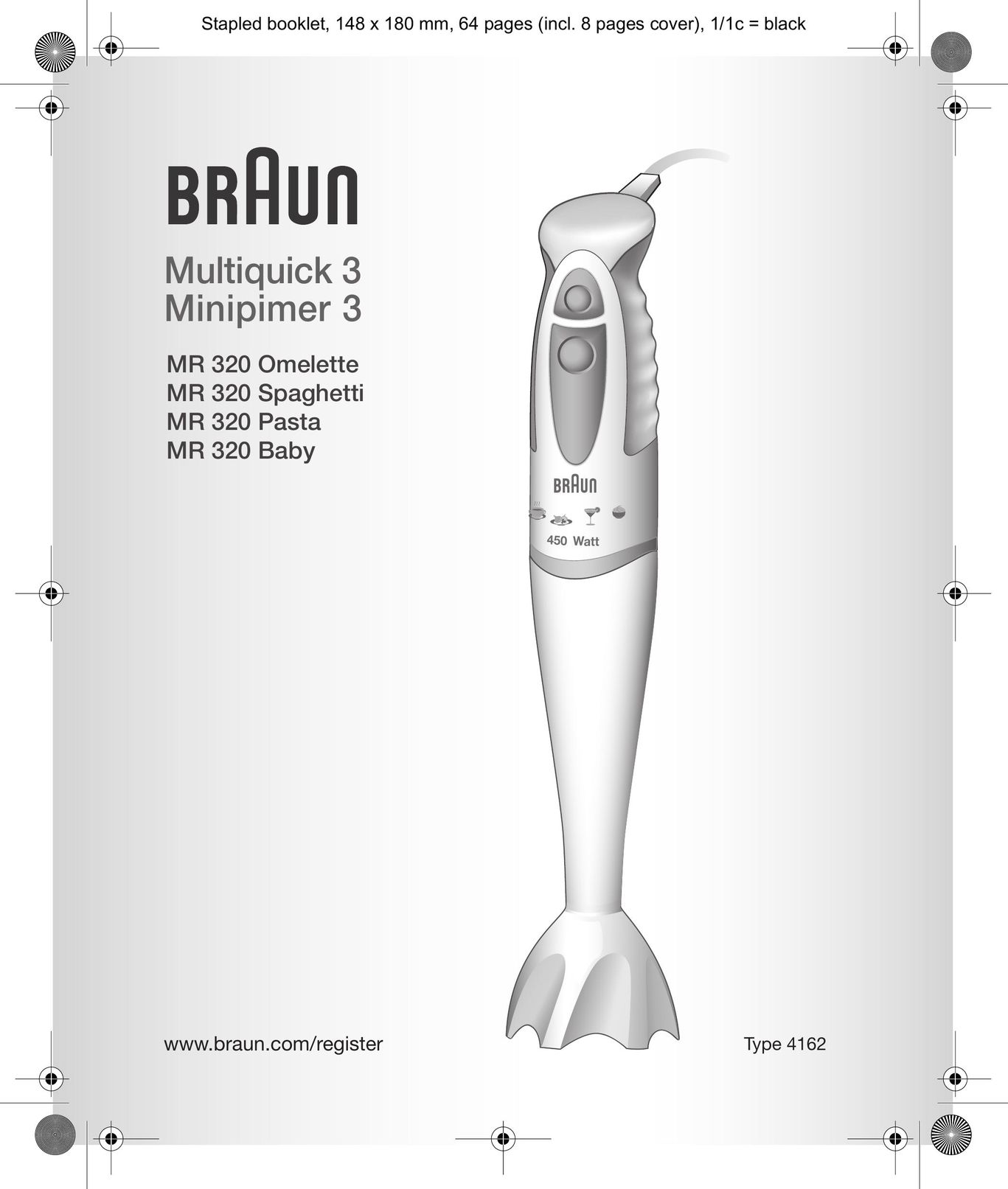 Braun MR 320 Mixer User Manual