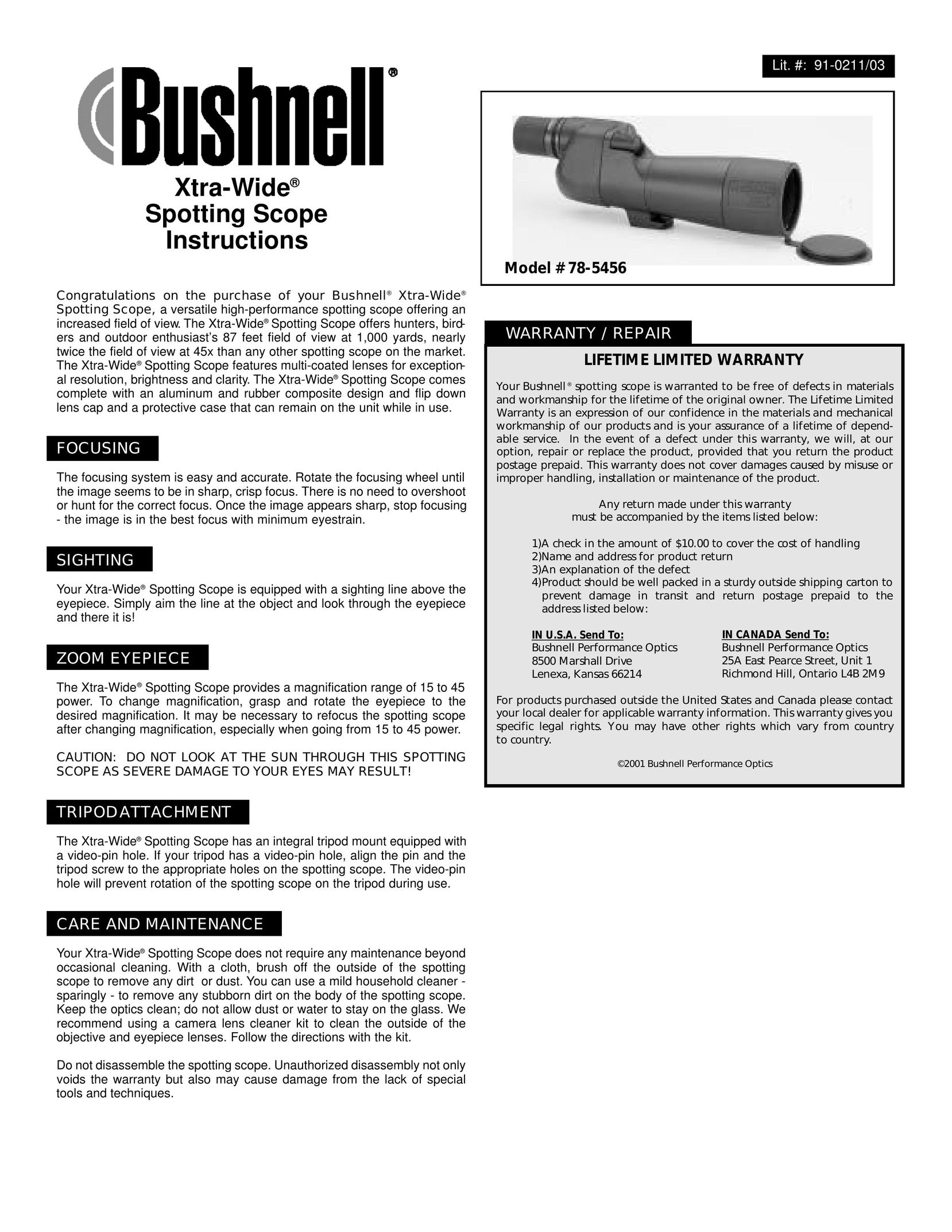 Bushnell 78-5456 Mixer User Manual